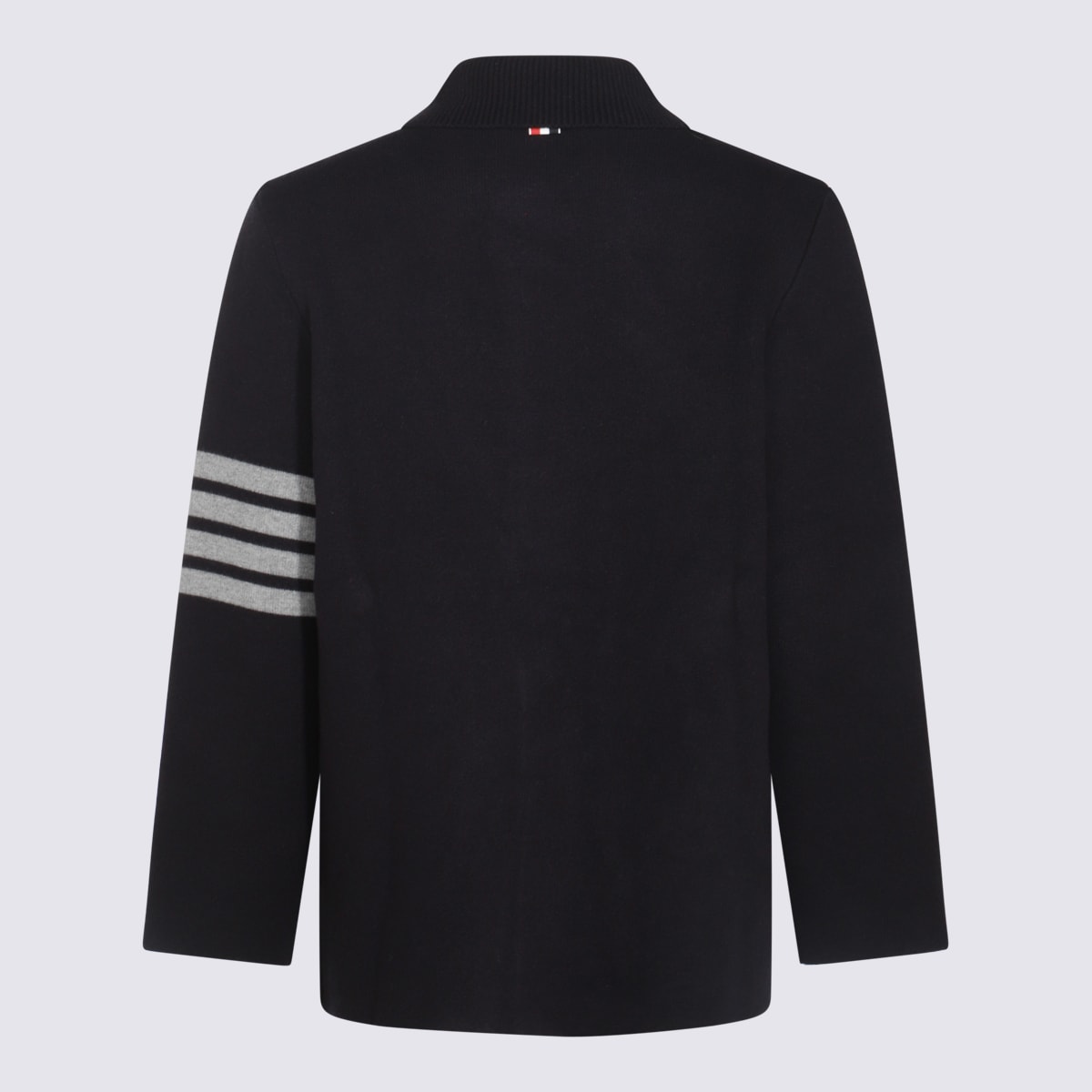 Shop Thom Browne Navy Wool Coat In Blue