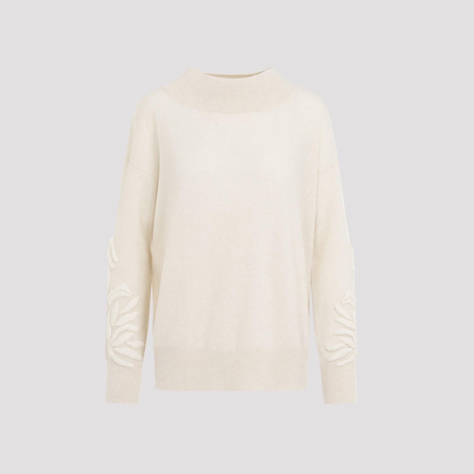 Shop Ermanno Scervino Cashmere Pullover In Melange Burro