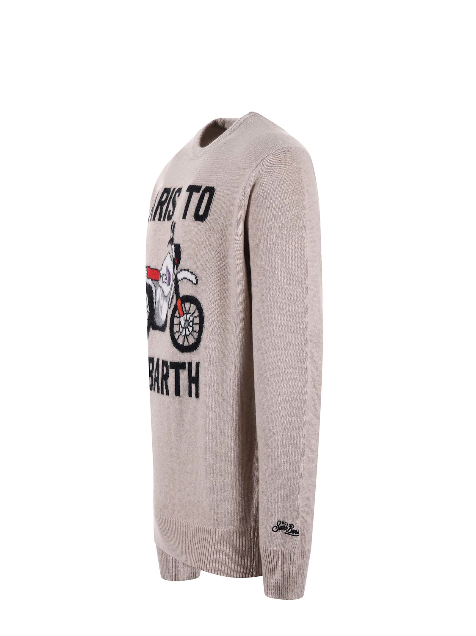 Shop Mc2 Saint Barth Sweater In Wool And Cashmere Blend In Beige Melange