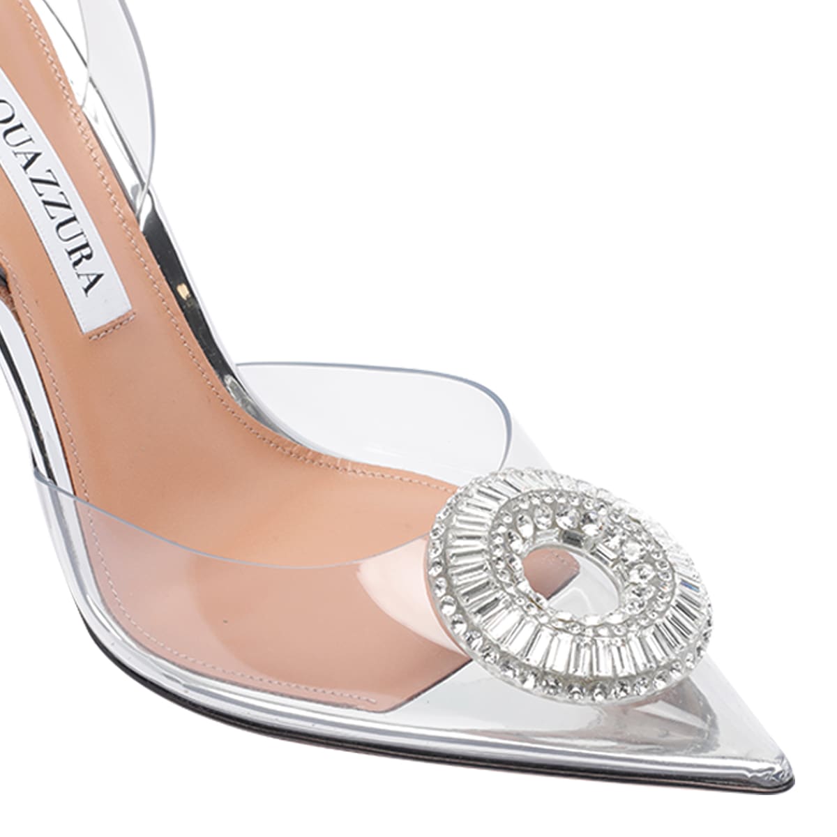 Aquazzura 120mm Crystal-embellished Slingback Pumps In White