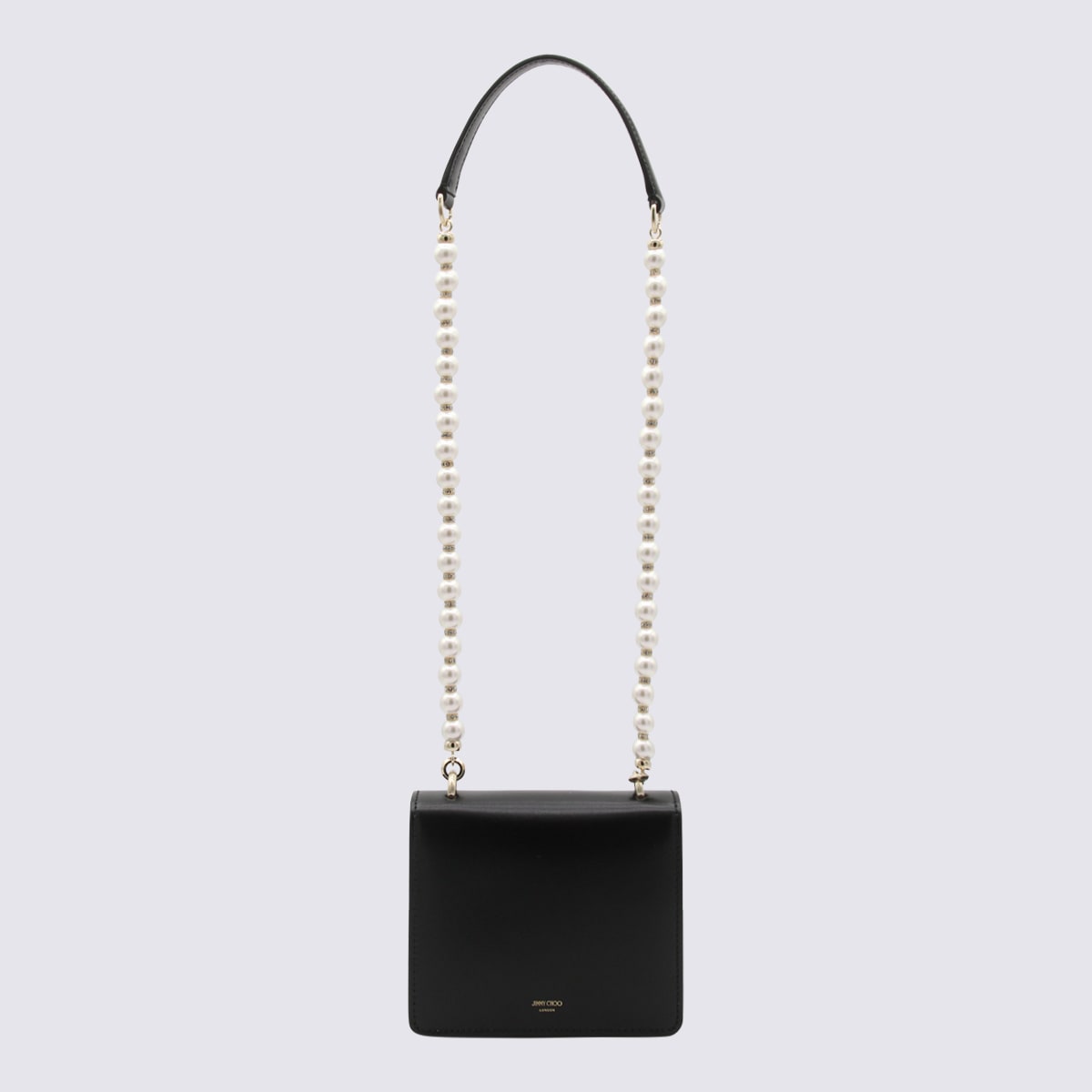 Shop Jimmy Choo Black Avenue Shoulder Bag In Black/lightgold