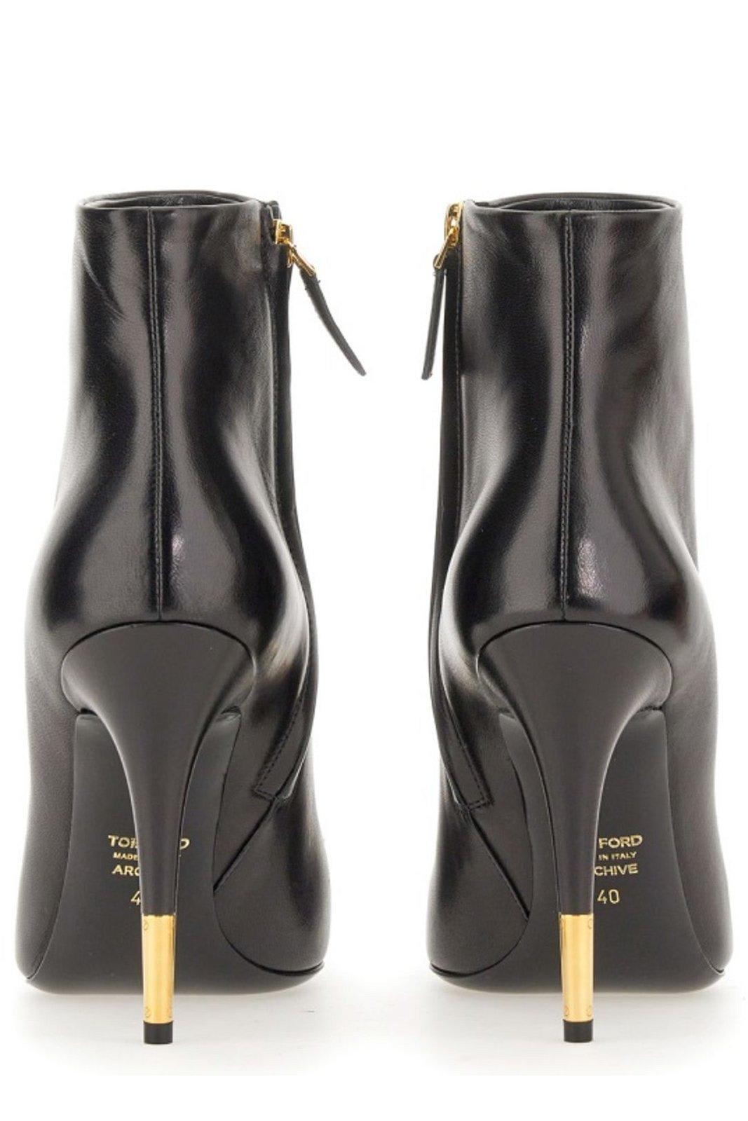 Shop Tom Ford Chain-linked Stiletto-heel Boots In Black