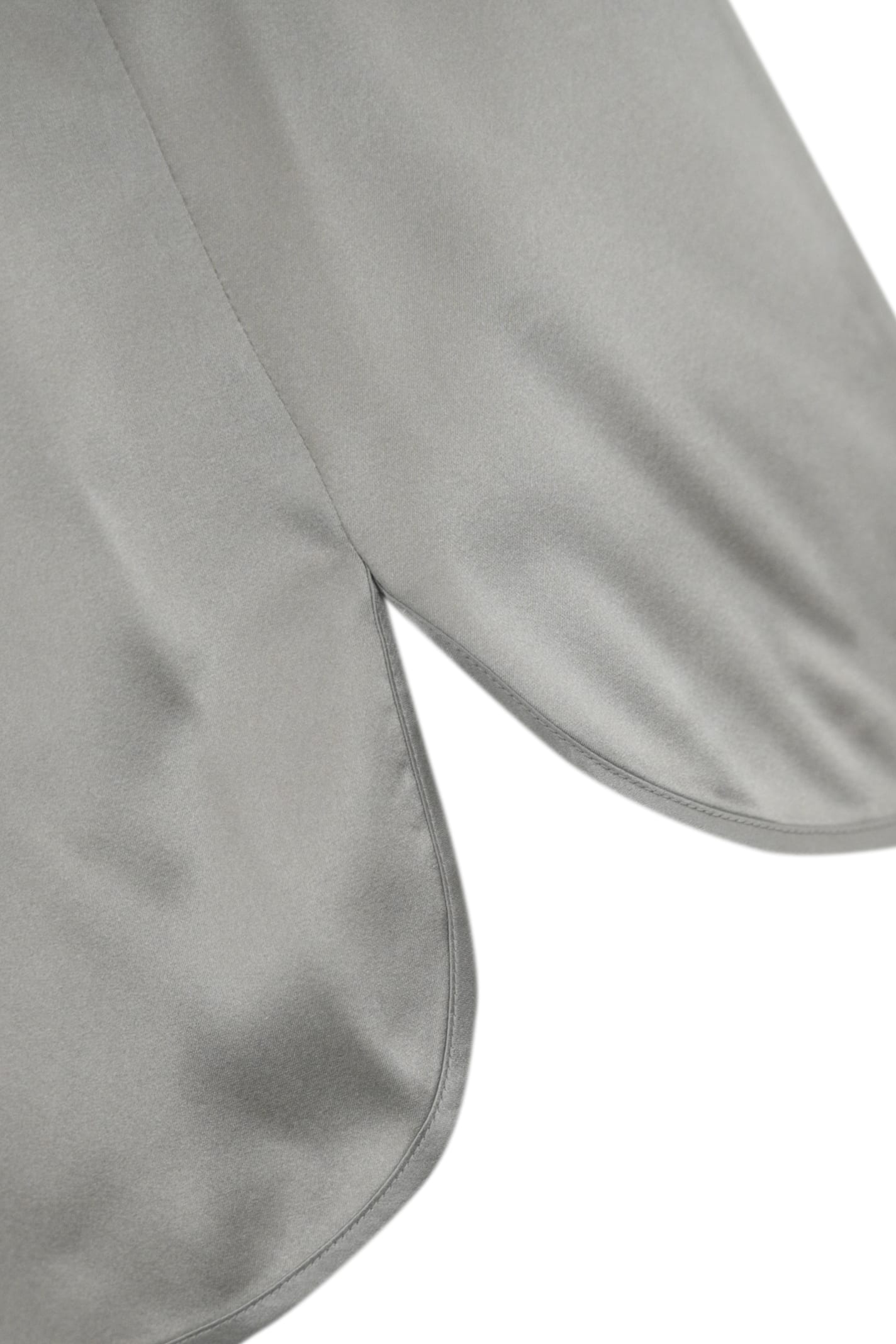 Max Mara Pan Tank Top In Silk Satin In Nebbia
