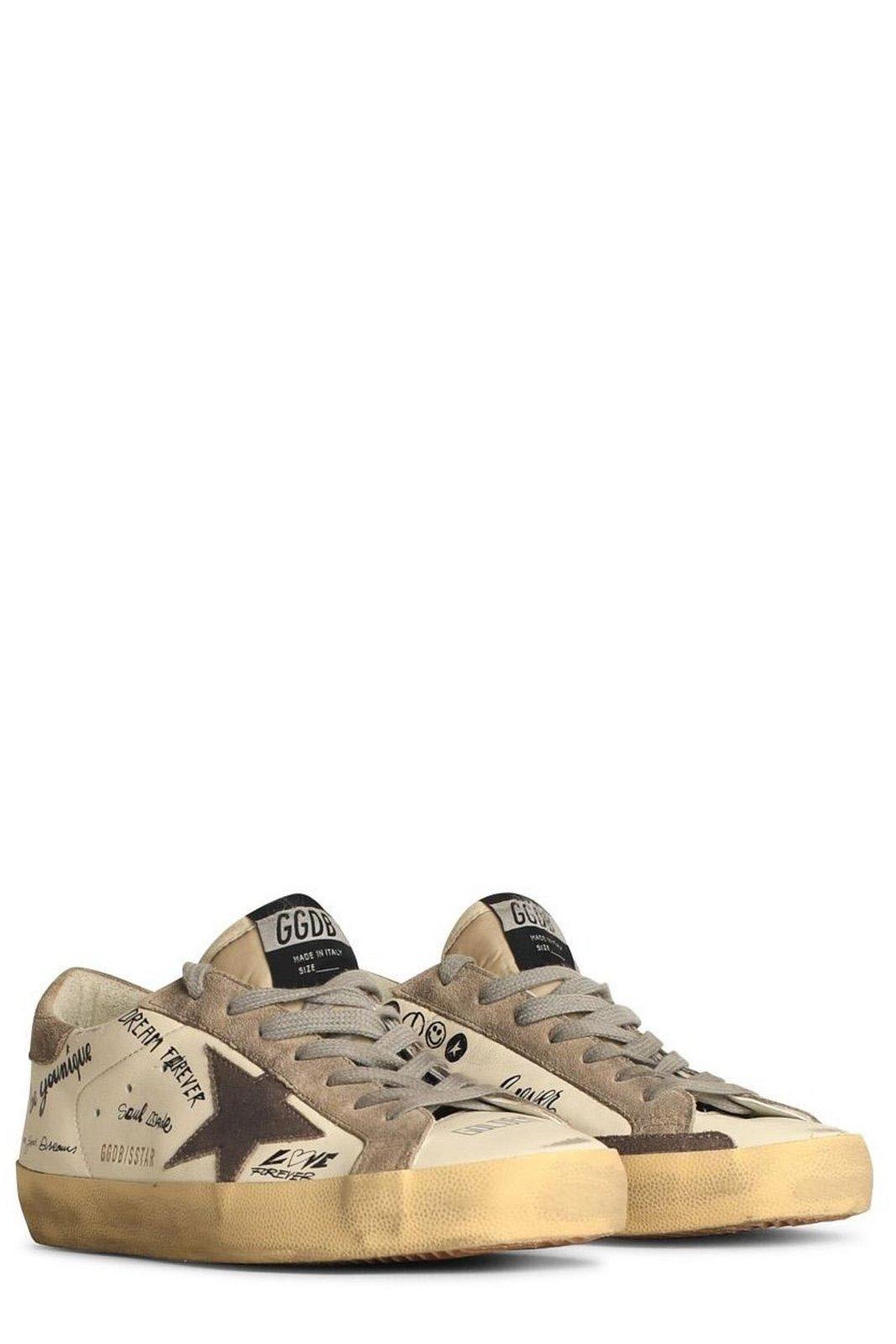 Shop Golden Goose Graphic Printed Low-top Sneakers In White