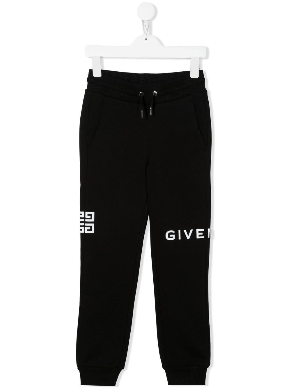 Givenchy Kids Joggers In Black Printed Cloth