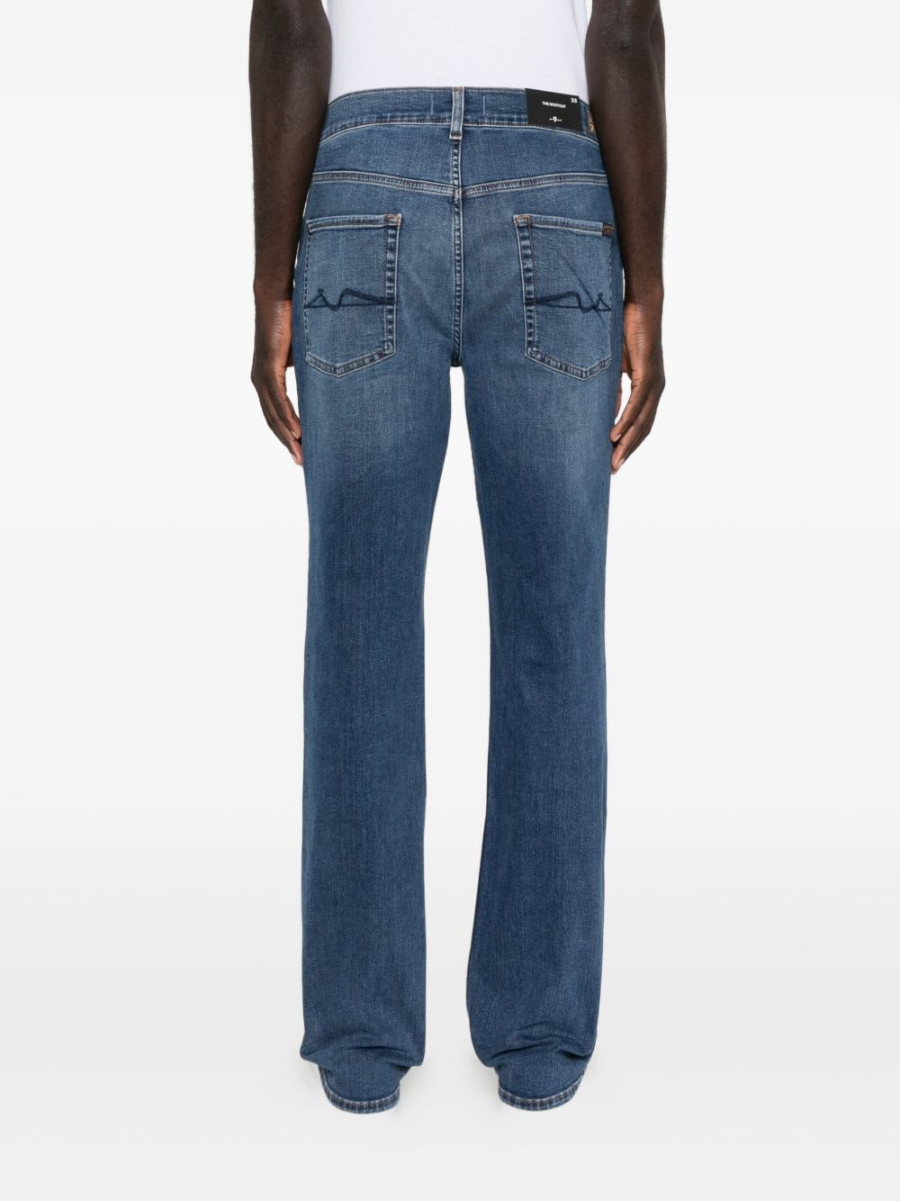 7 For All Mankind 7 For All Man Kind Blue Cotton Blend Button Fly Denim In Blue