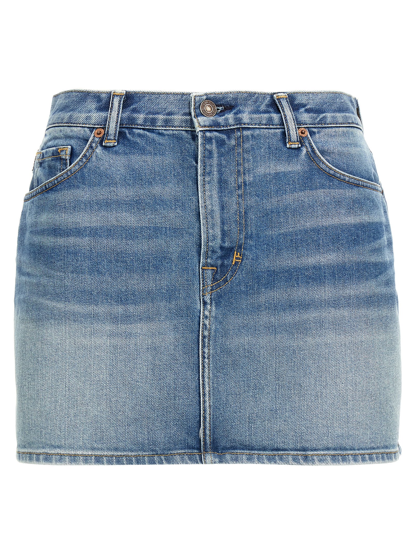 summer Stone Washed Denim Mini Skirt