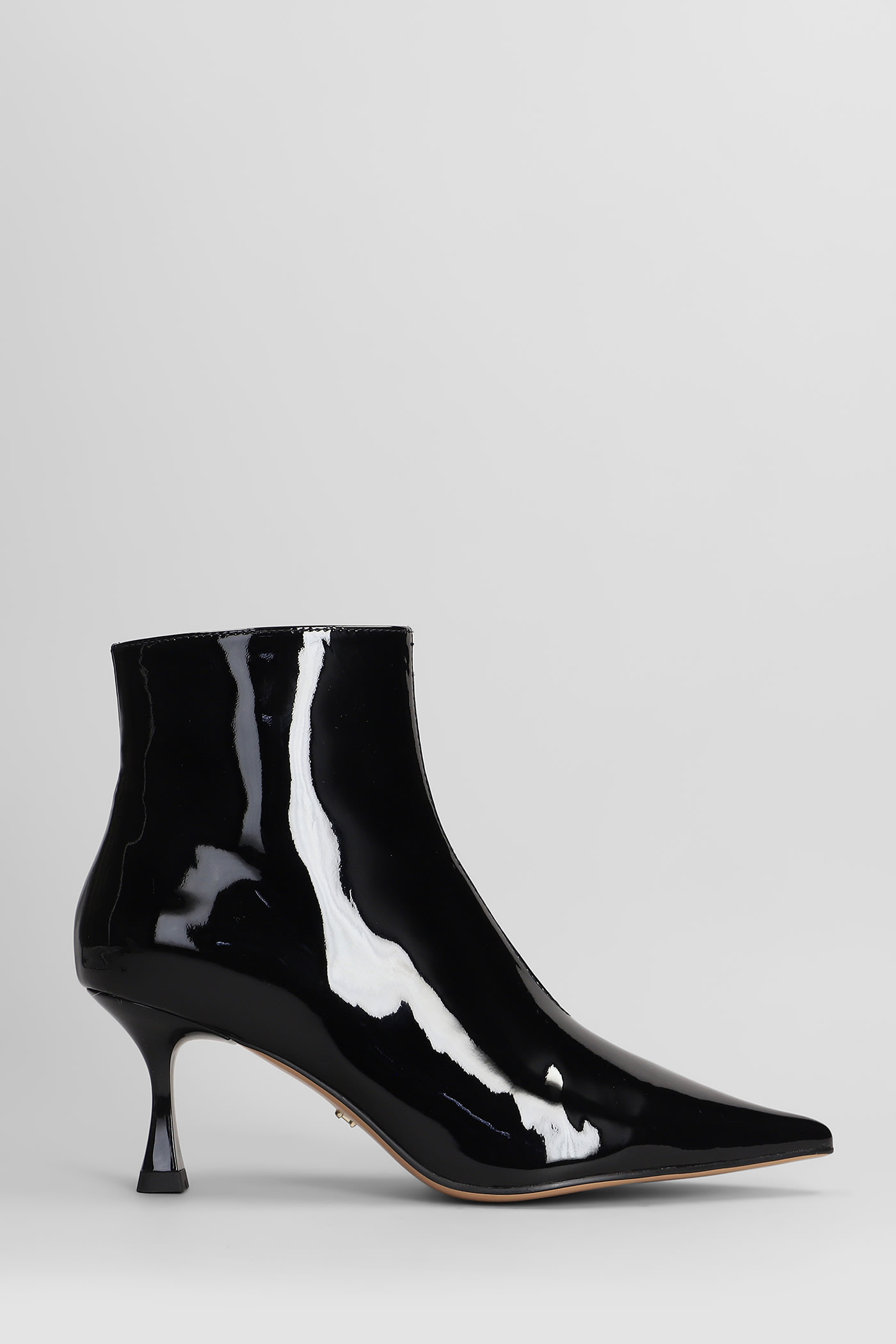 Lola Cruz Jazmine High Heels Ankle Boots In Black Patent Leather