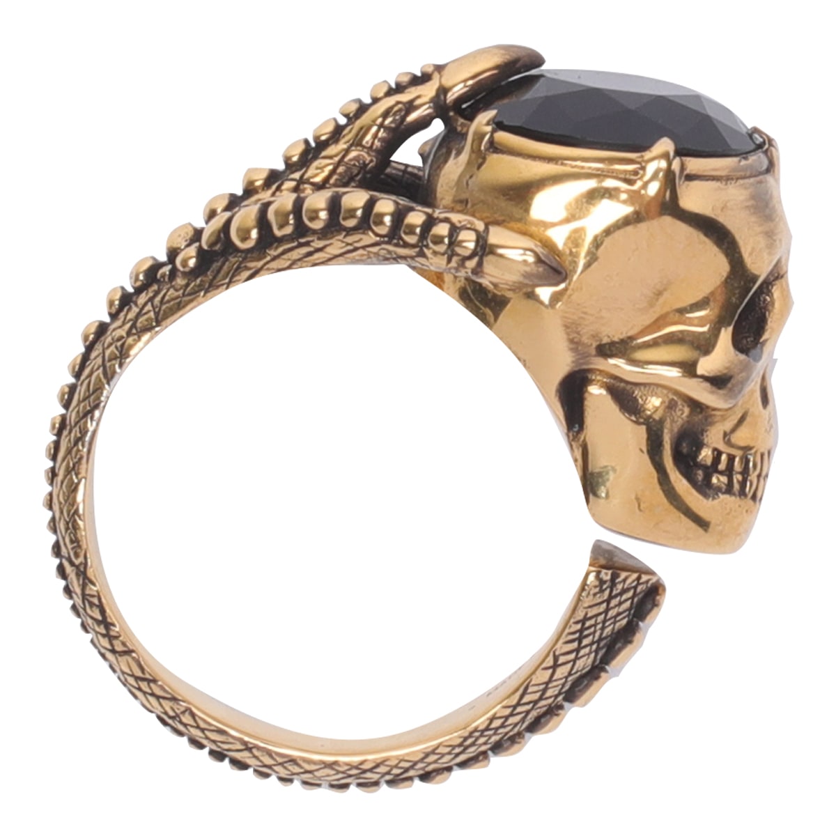 Shop Alexander Mcqueen Victorian Skull Ring In Golden