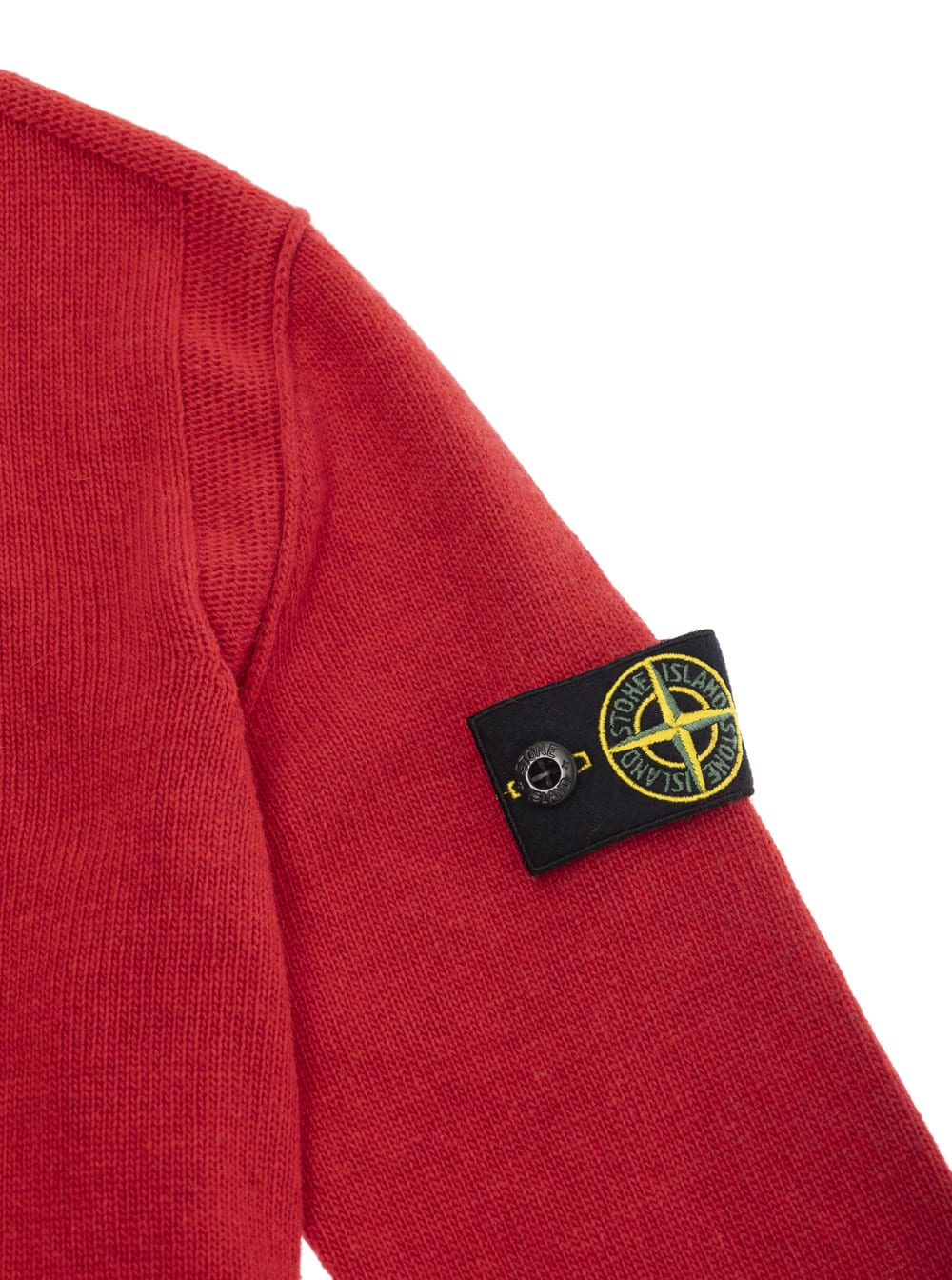 Stone Island Junior Compass-badge Knitted Jumper In Red
