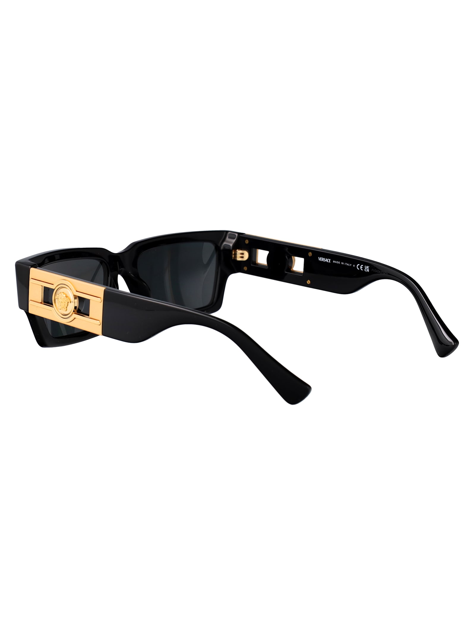Versace Havana Acetate Sunglasses In Black