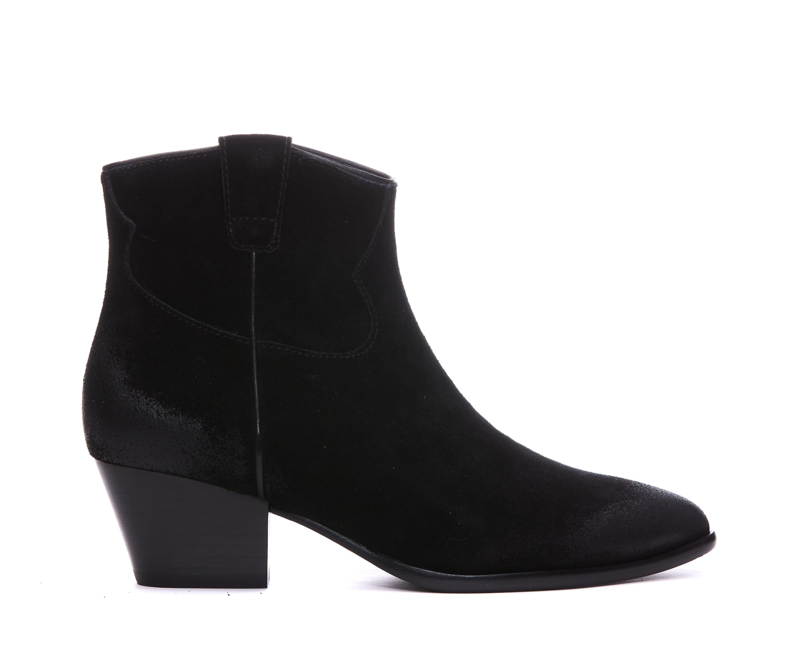 Ash Woman Ankle Boots Black Size 8 Leather In Comboa Black