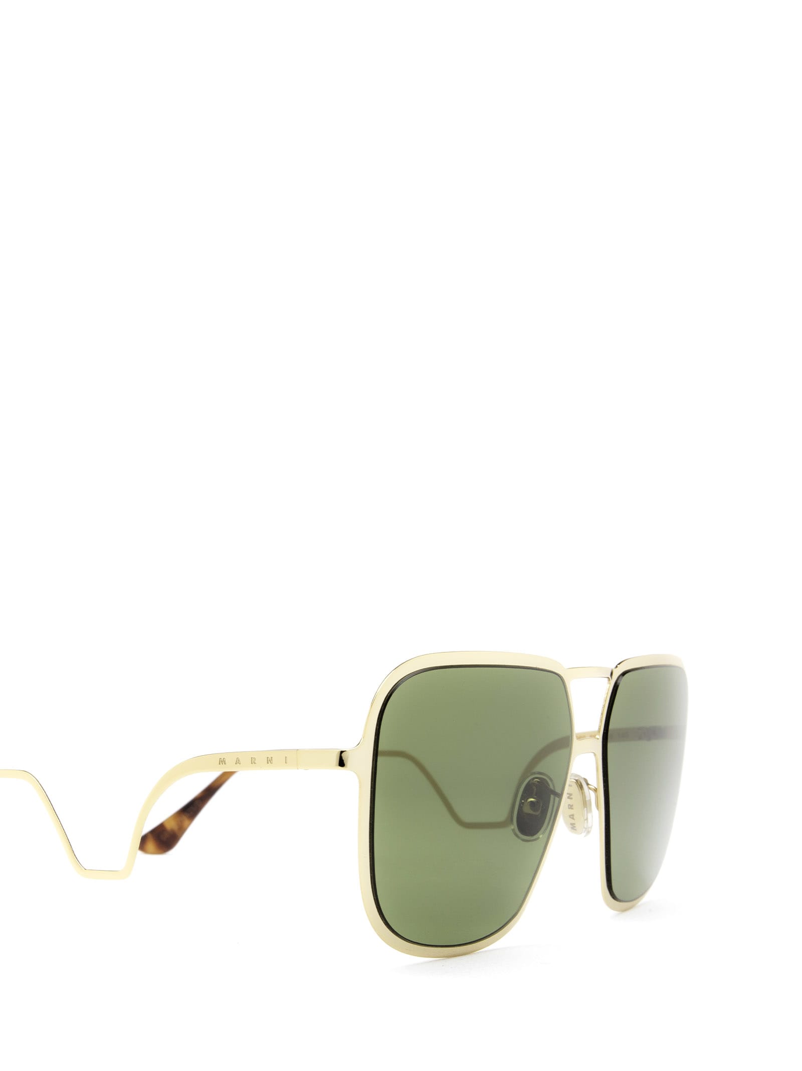 Shop Marni Eyewear Ha Long Bay Green Sunglasses