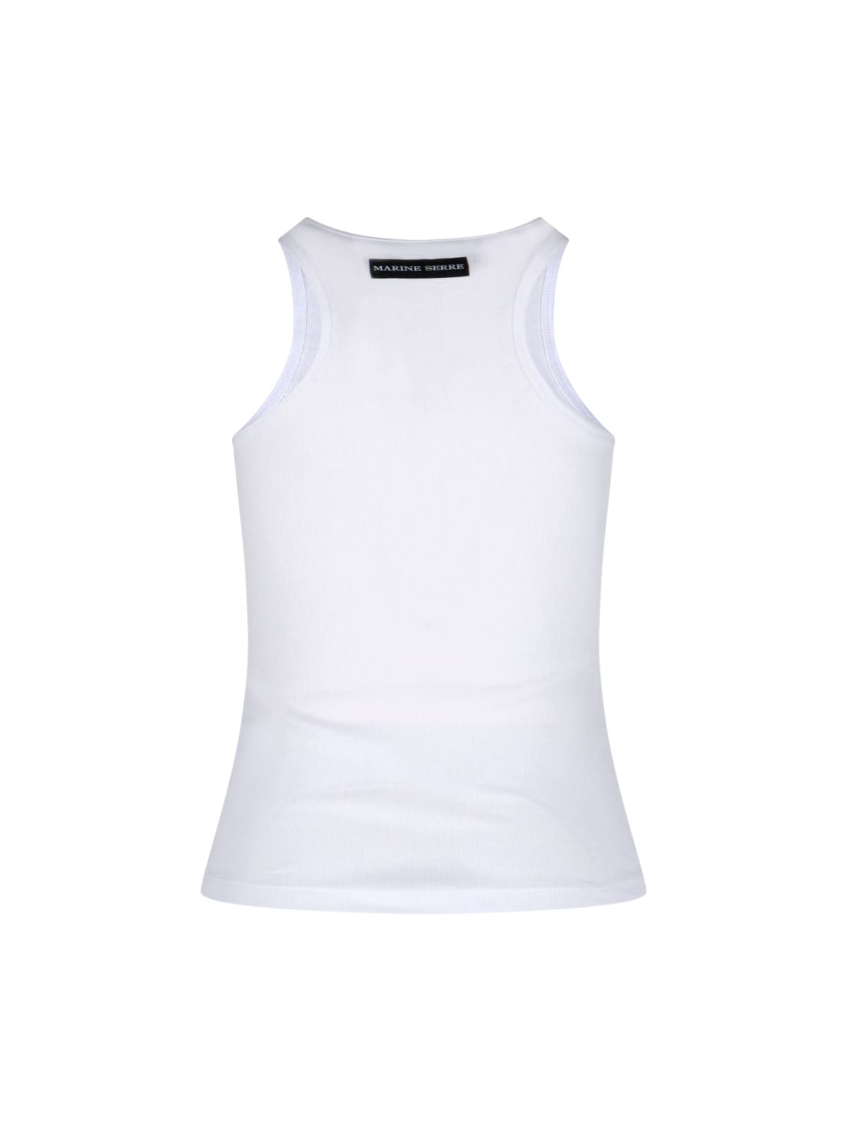 Marine Serre Ribbed Tank Top Moon In White