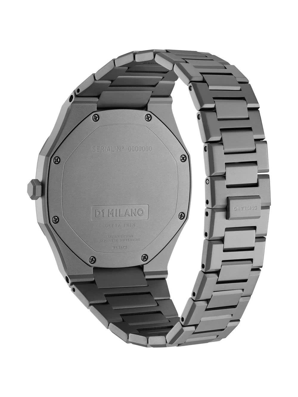 Shop D1 Milano Ultra Thin Bracelet Antracite 40 Mm Watch In Grey