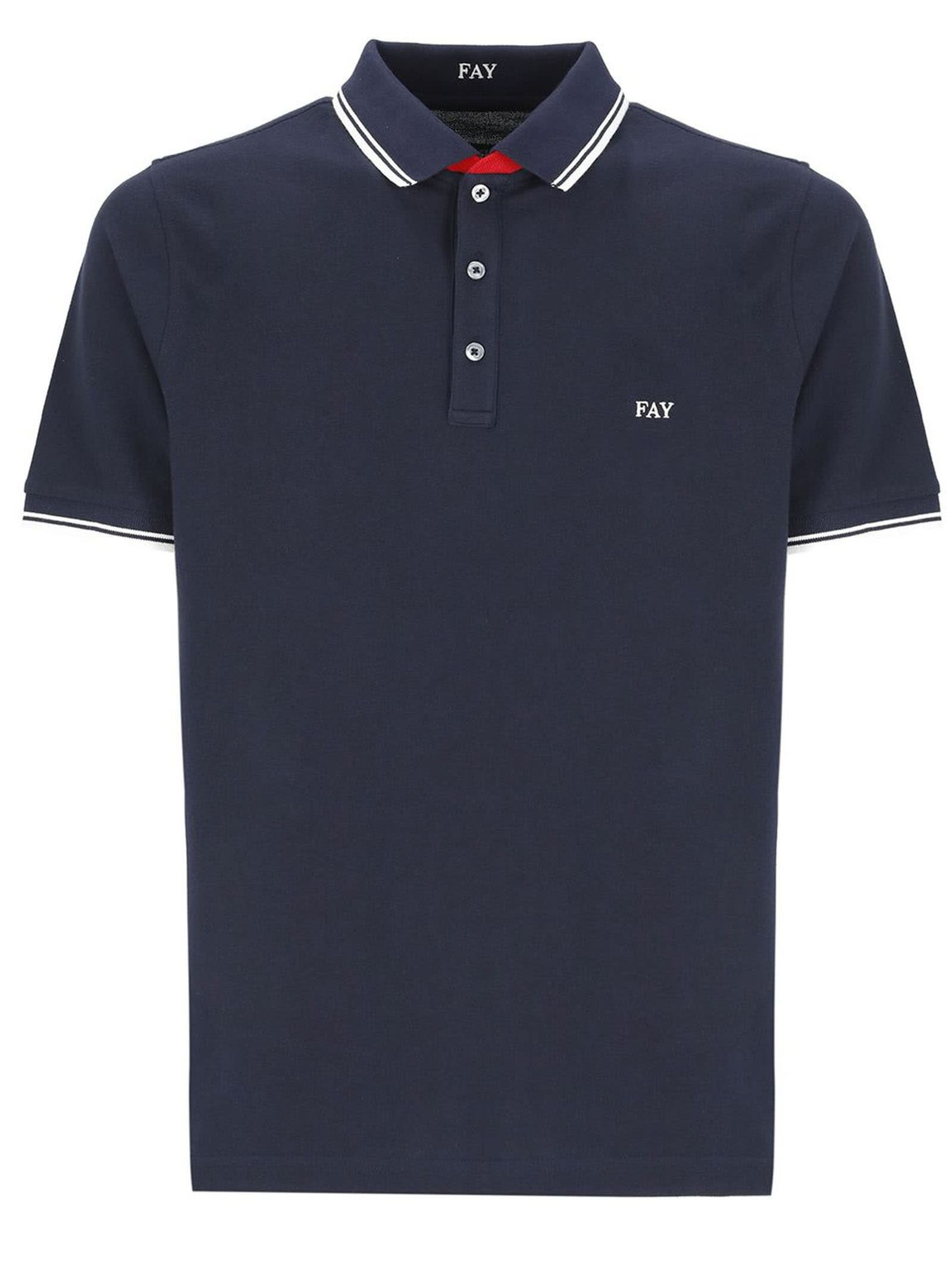 Blue Cotton Polo Shirt