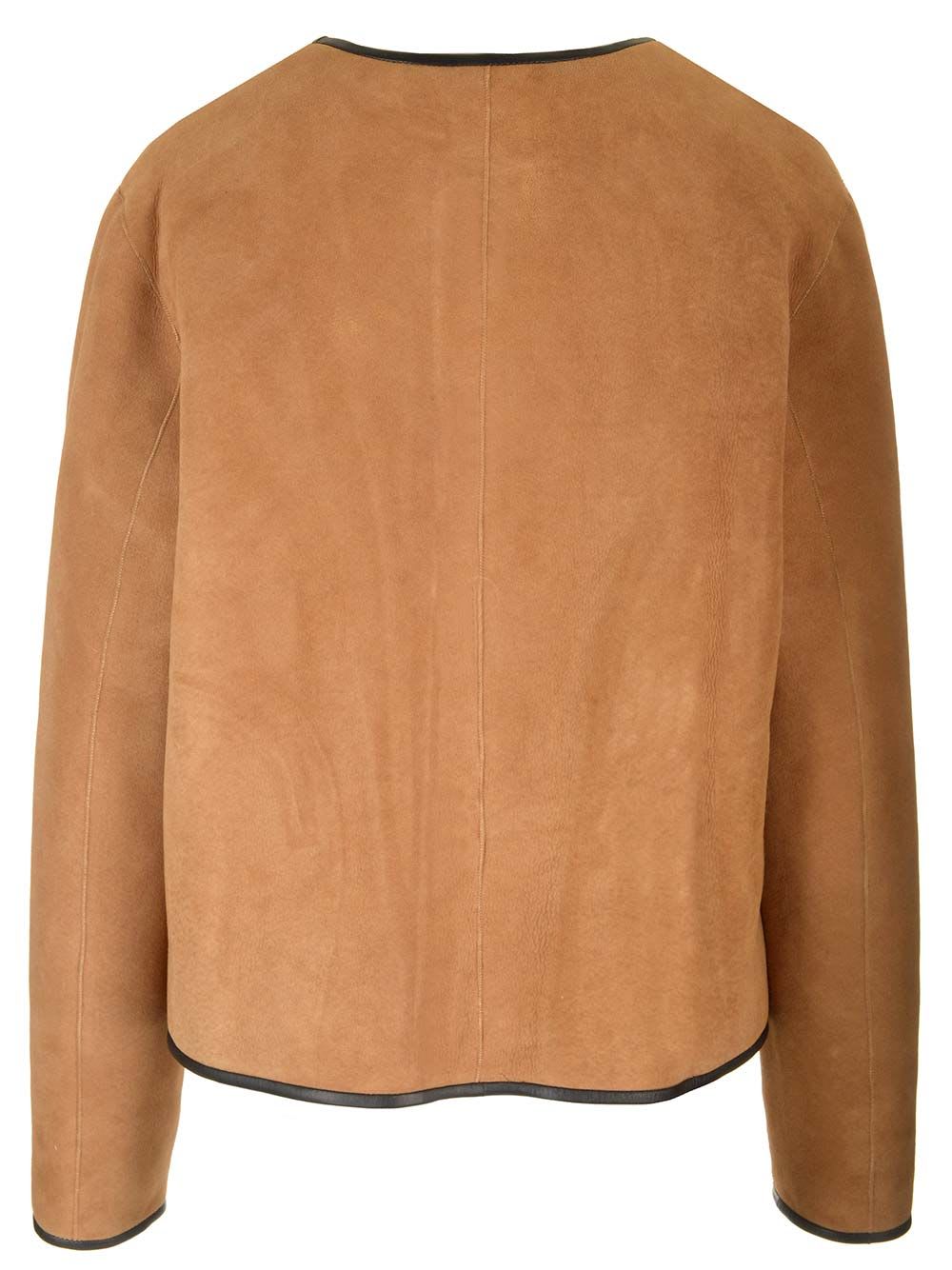 Shop Blazé Milano Tatoosh Gliss Sheepskin Bolero In Beige