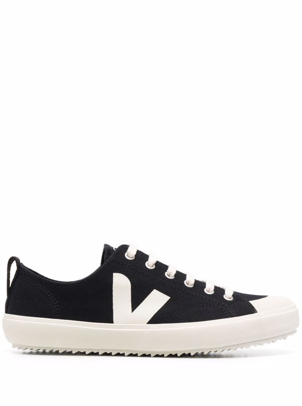 Veja Womans Nova Black And White Fabric Sneakers