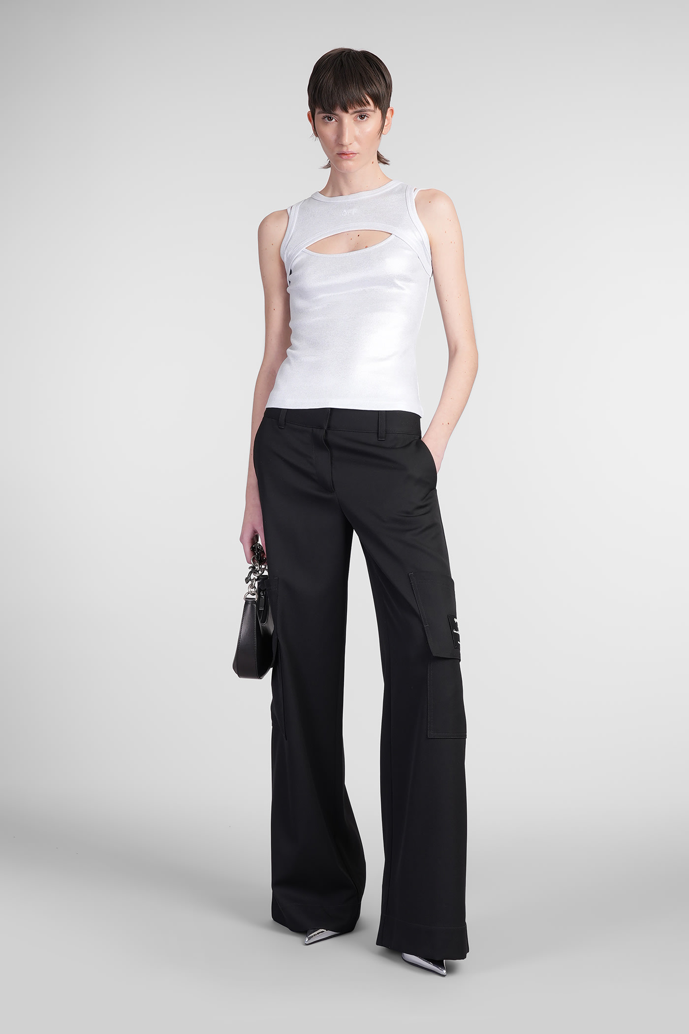 Off-white Topwear In Silver Cotton In Silver