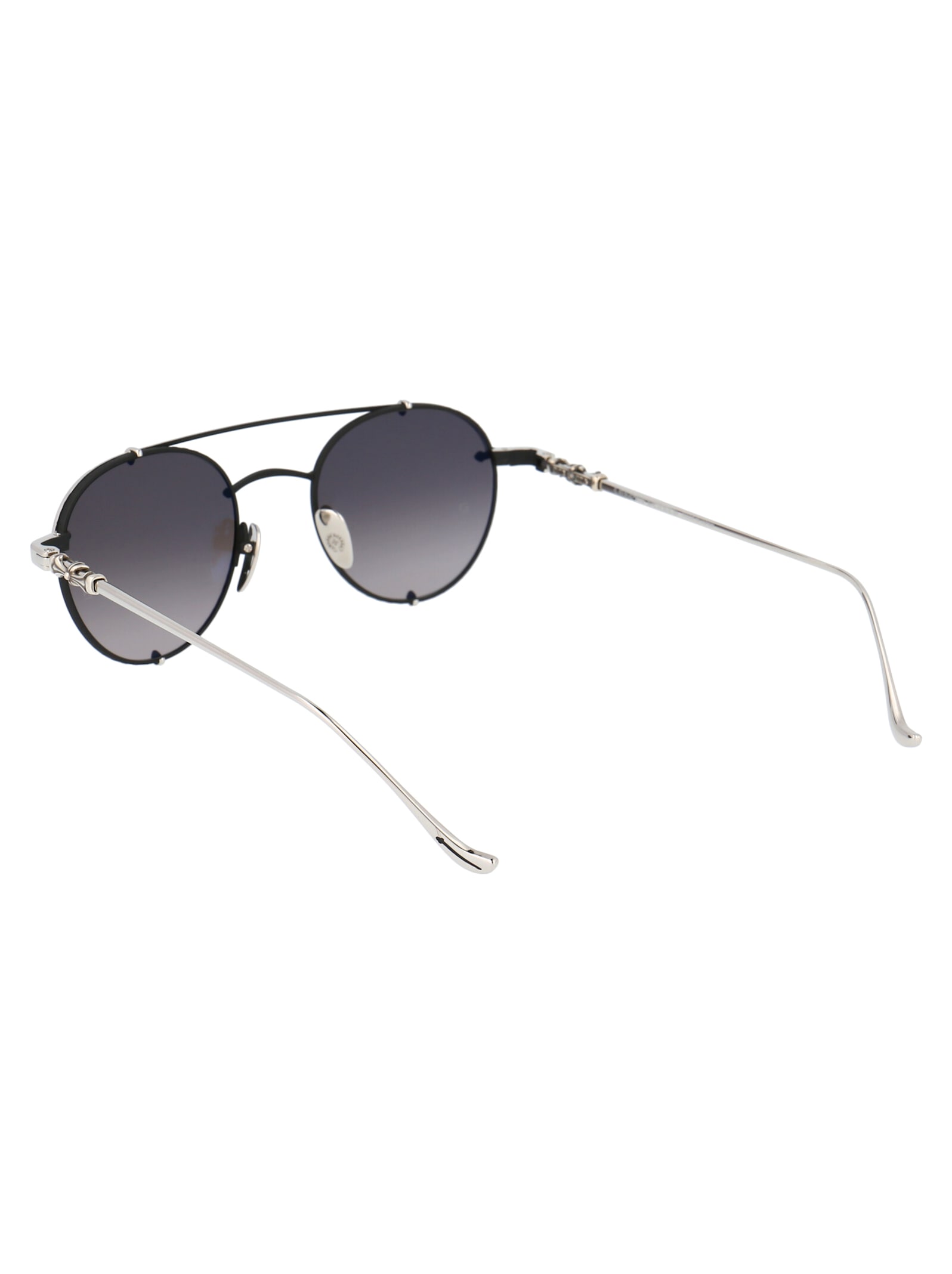 Shop Chrome Hearts Oralgami Sunglasses In Mbk/ss Matte Black/shiny Silver