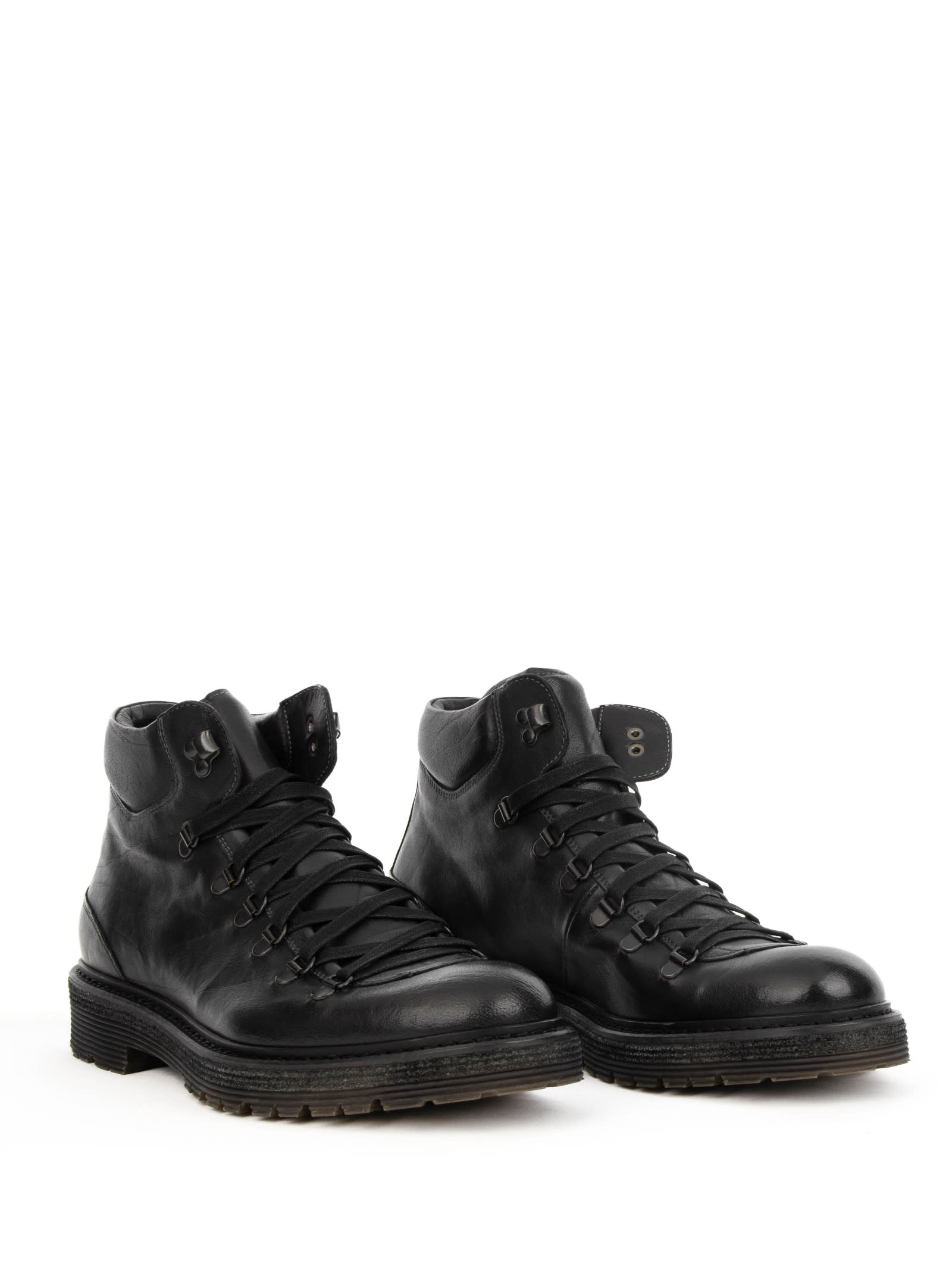 Shop Corvari Black Leather Lace-up Shoe In Nero