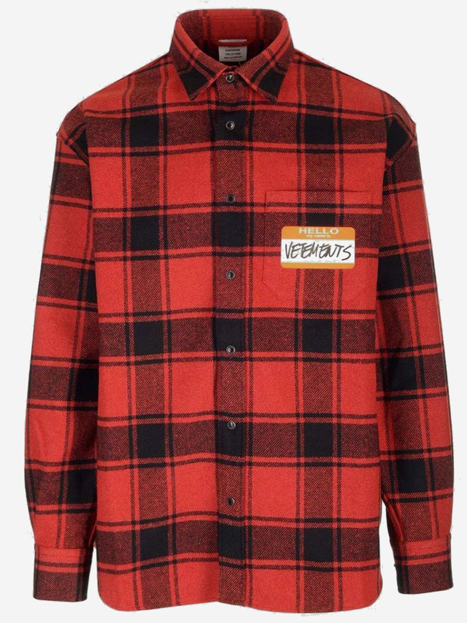 Vetements Cotton Blend Shirt With Check Pattern In Red