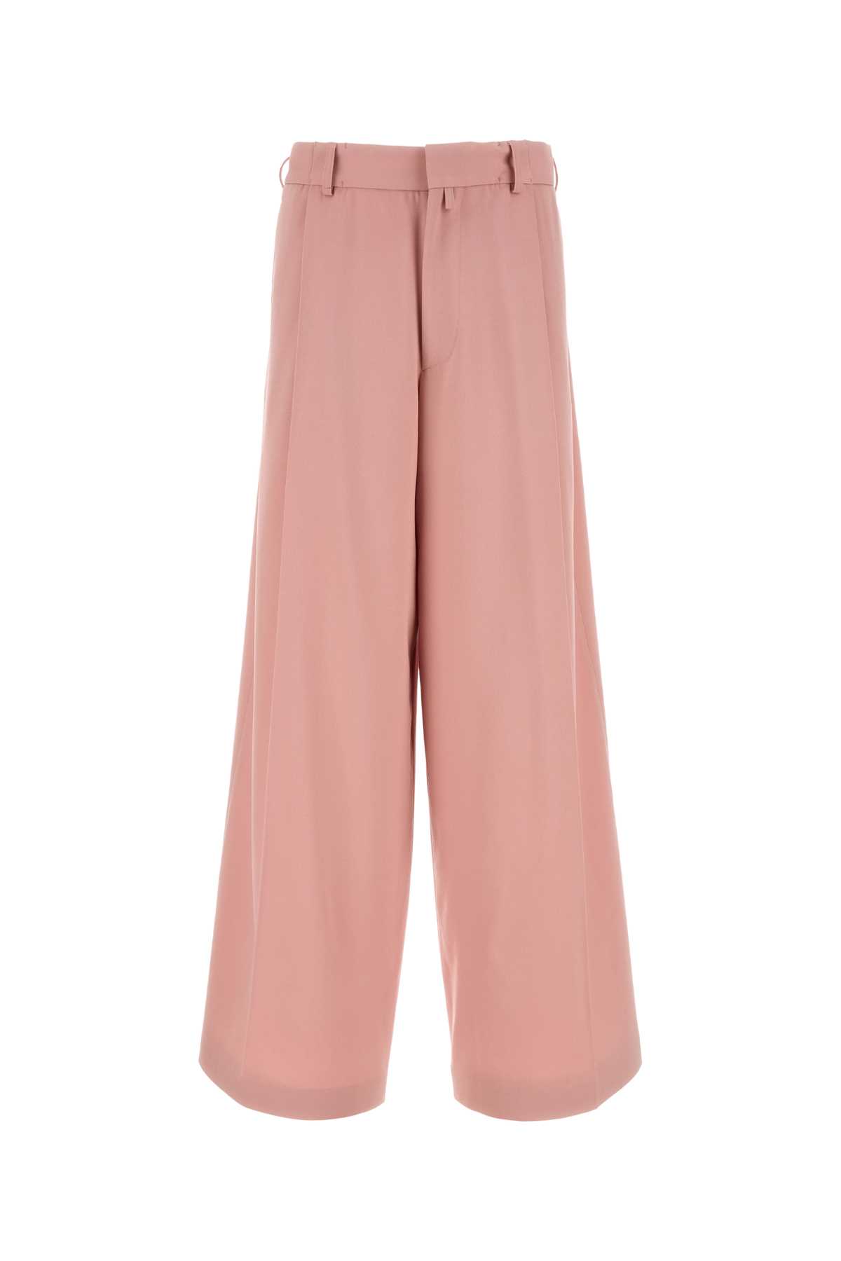 Pink Wool Wide-leg Pant