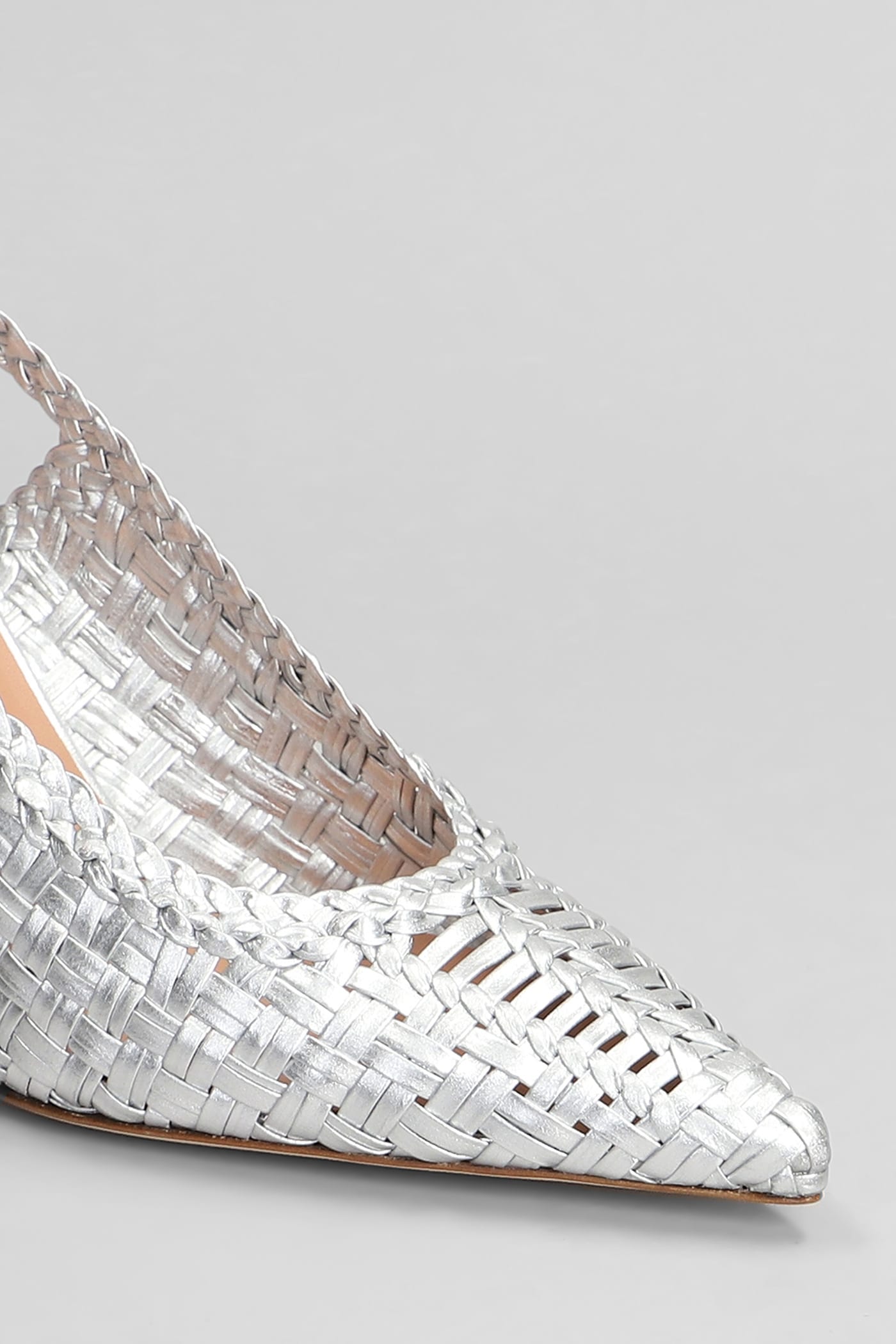 Shop Lella Baldi Pumps In Silver Leather