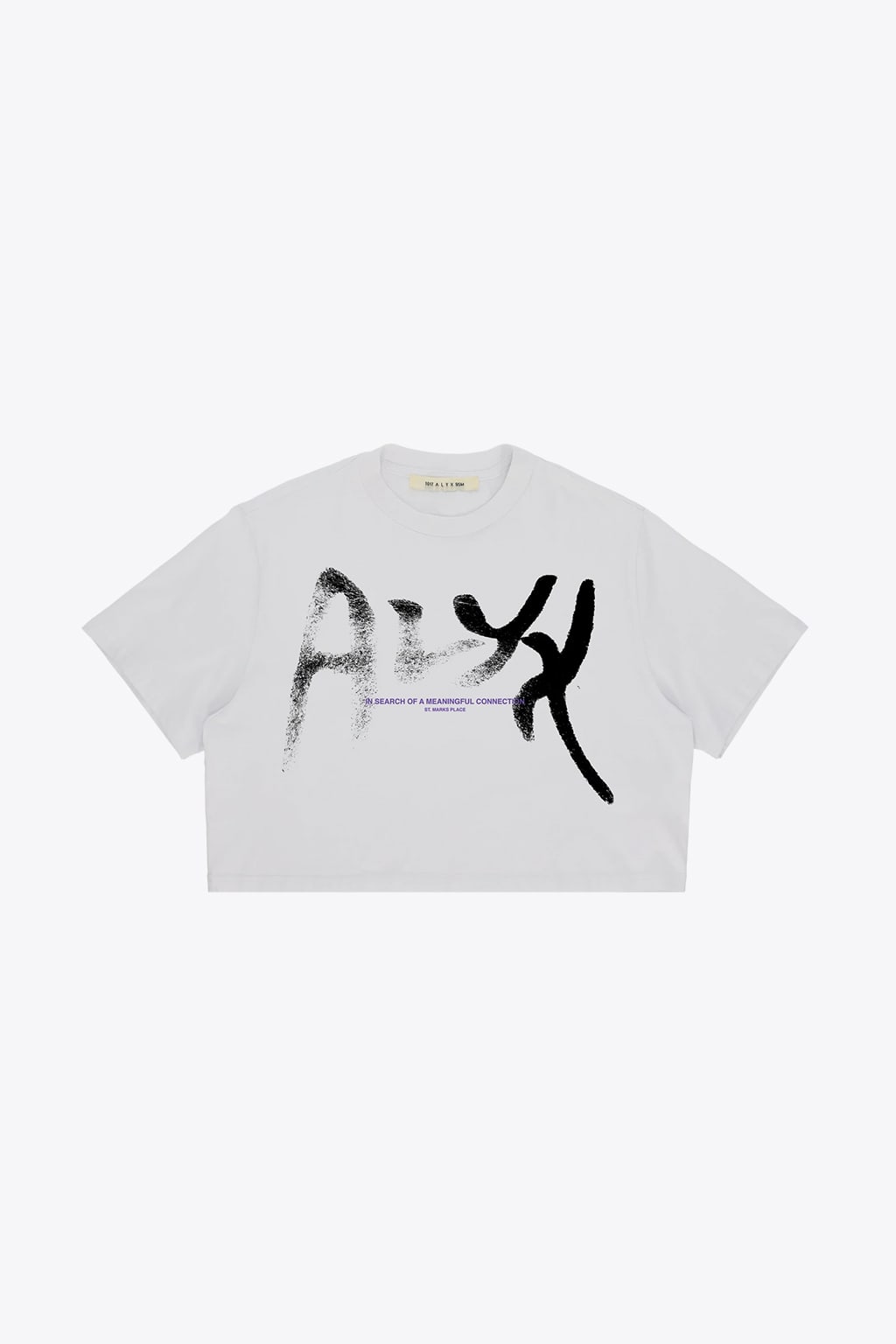 1017 ALYX 9SM Meaningful Connection Cropped White cotton cropped t-shirt - Meaningful cropped tee