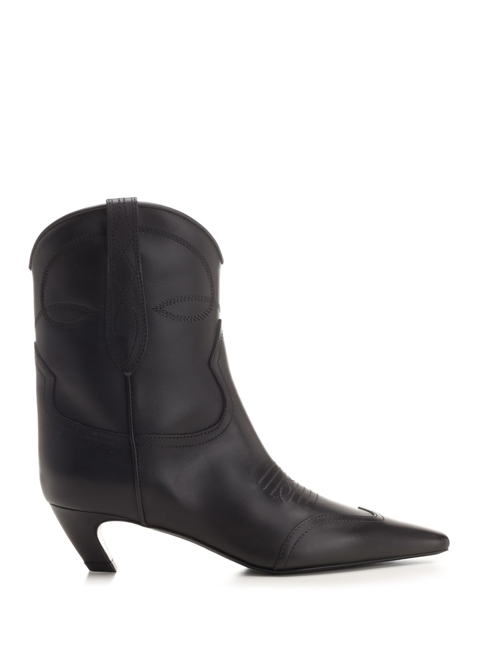 Khaite | Women 85mm Dallas Leather Ankle Boots Black 40