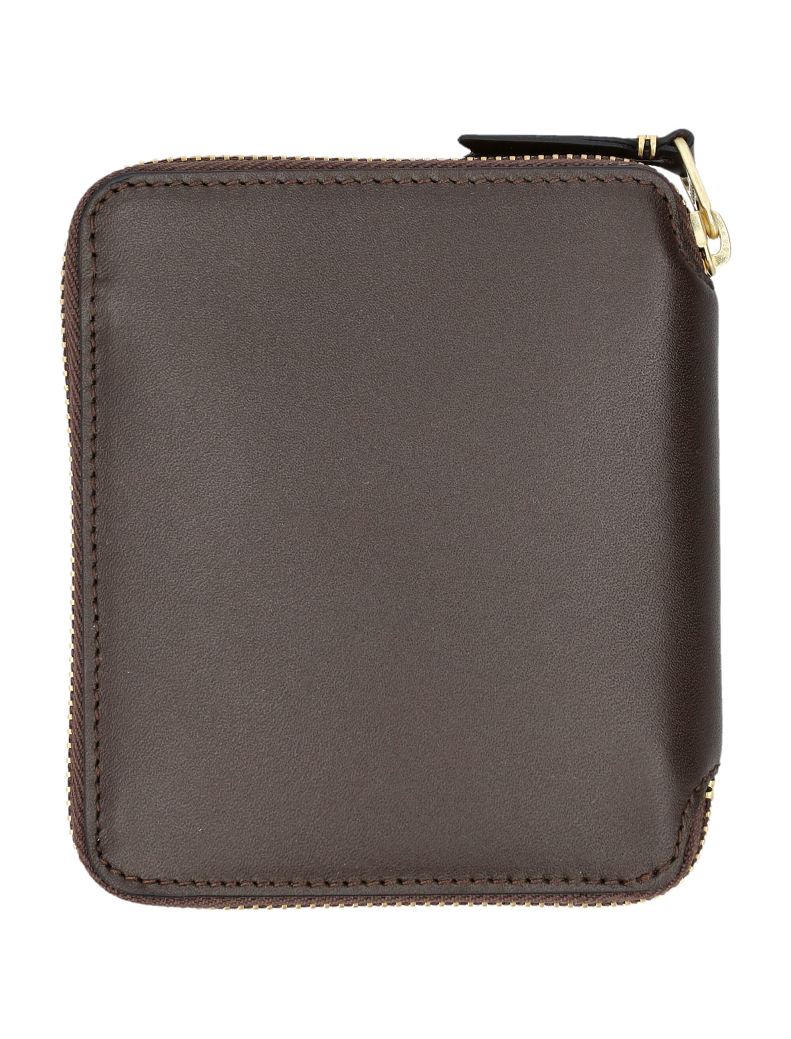 Shop Comme Des Garçons Vertical Zip Around Wallet In Brown