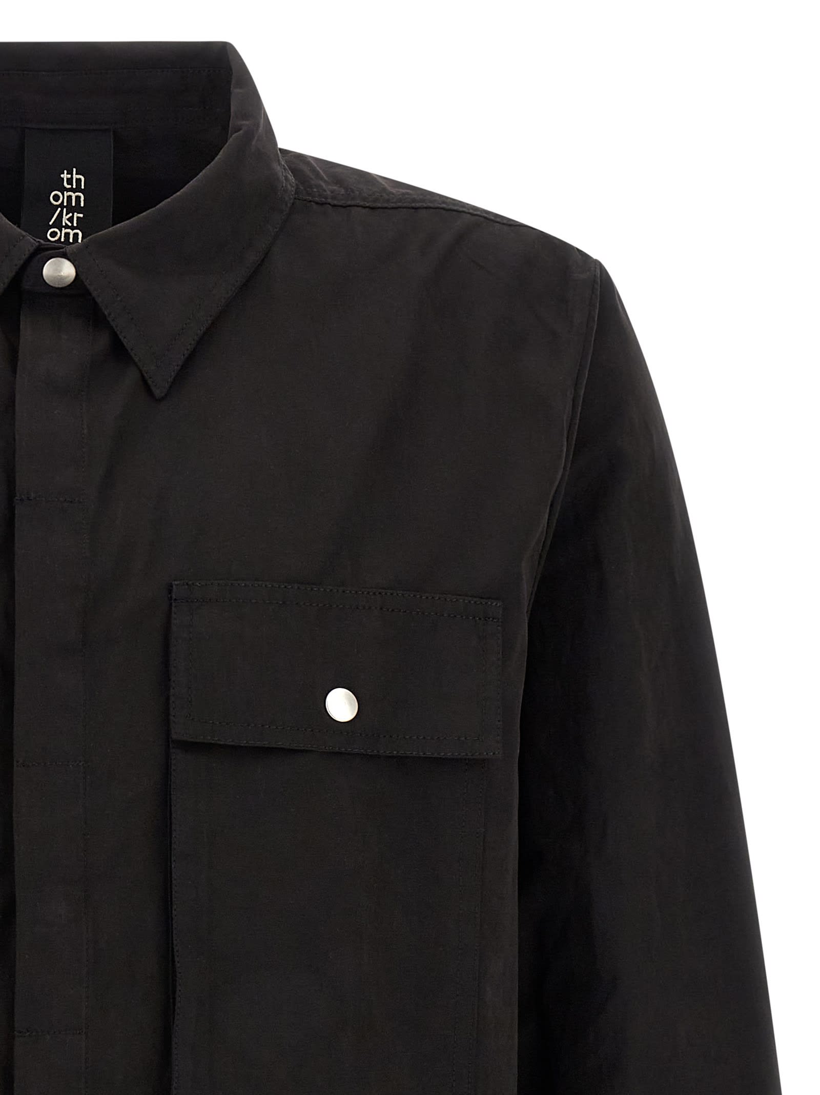 Thom Krom Snap-button Pocket Shirt In Blue