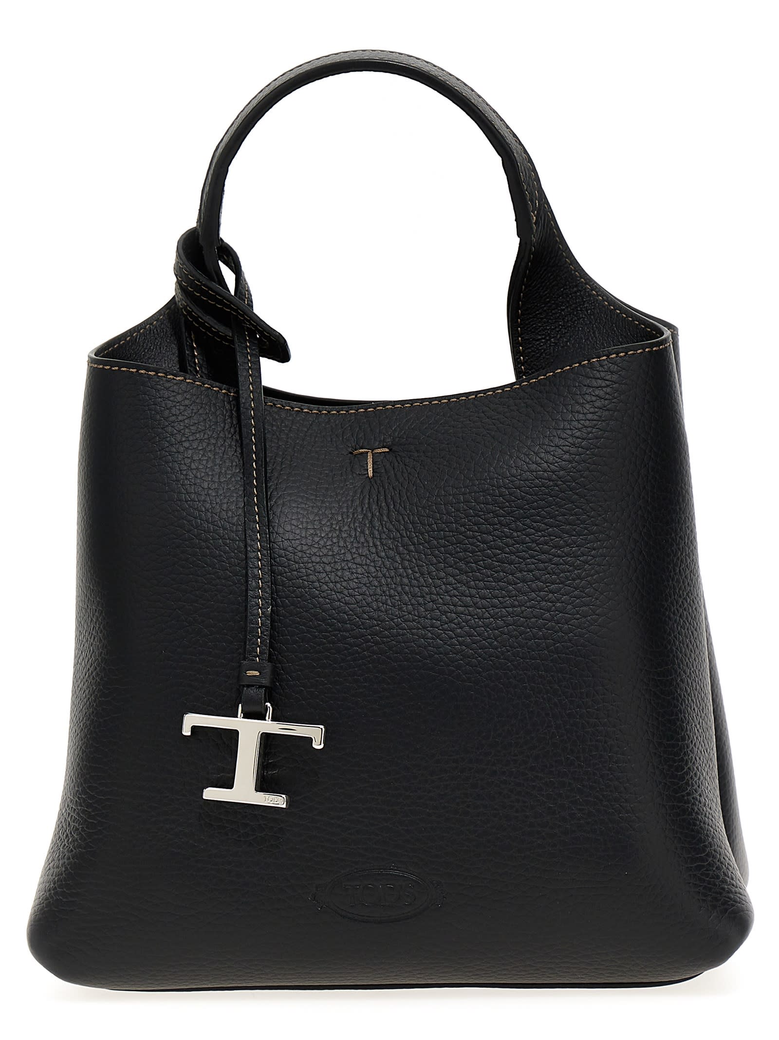 Shop Tod's T Timeless Handbag In Black