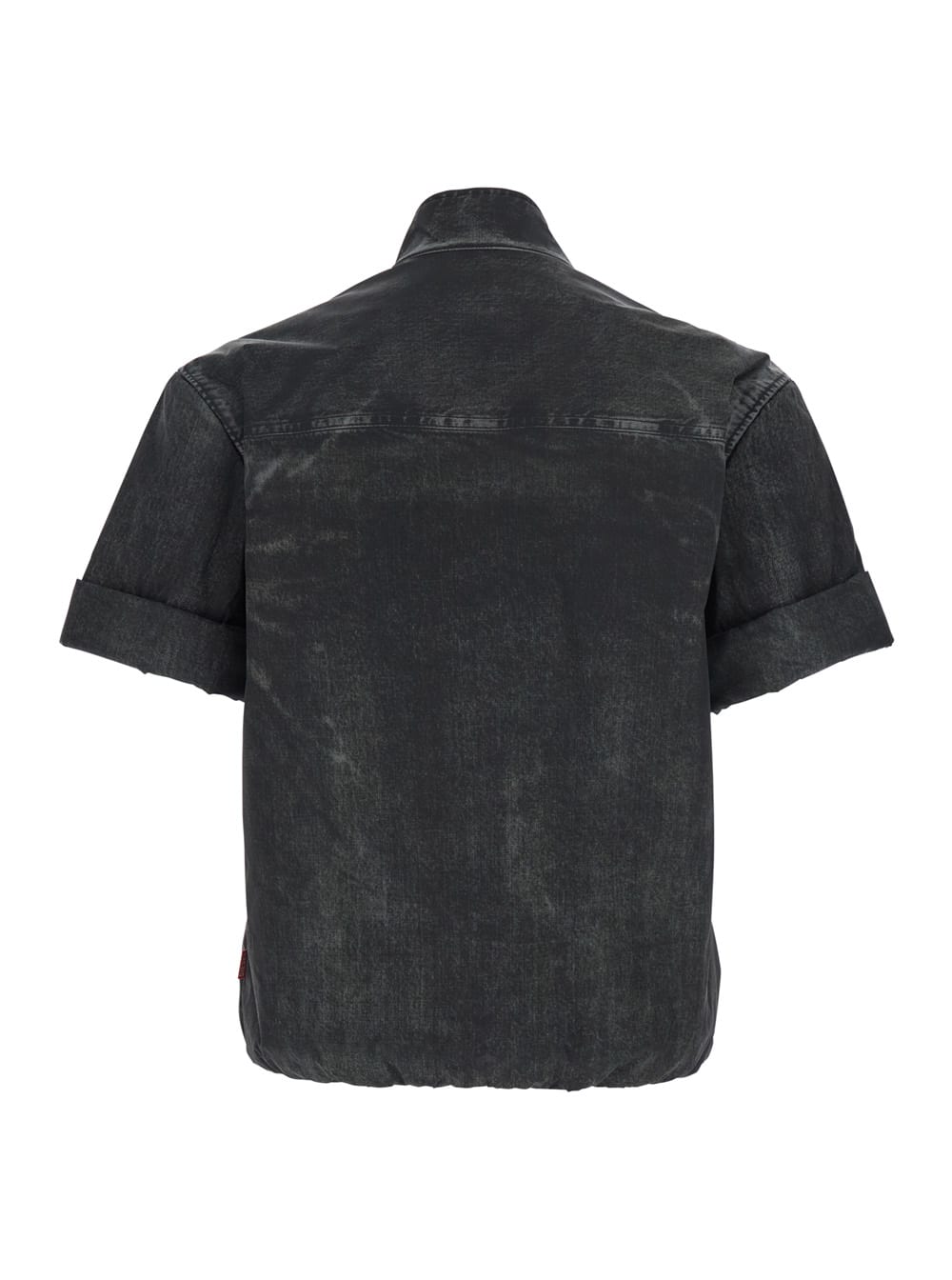 Diesel Black Jacket With Short-sleeve And Distressed Effect In Fabric Man In Black