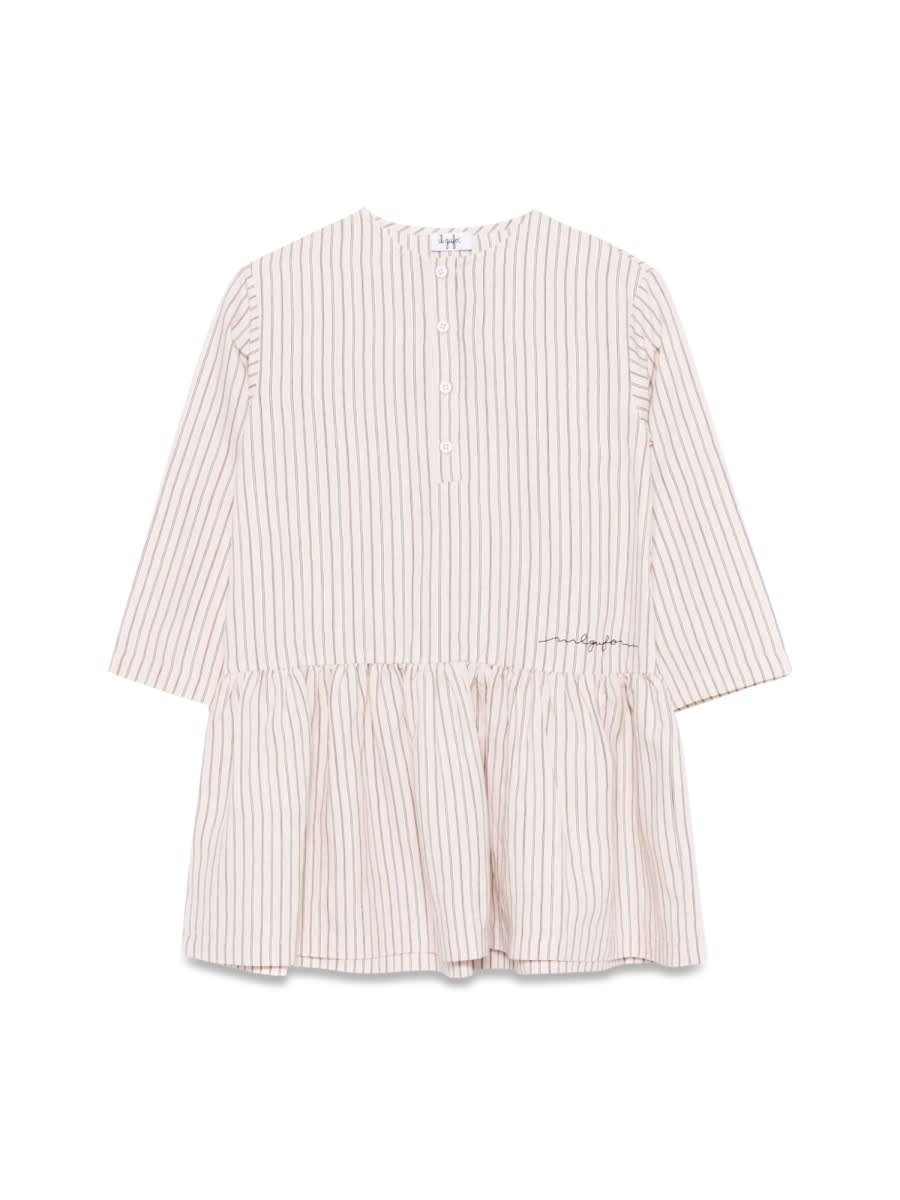 Il Gufo Dress M/long Frappe In Multicolour