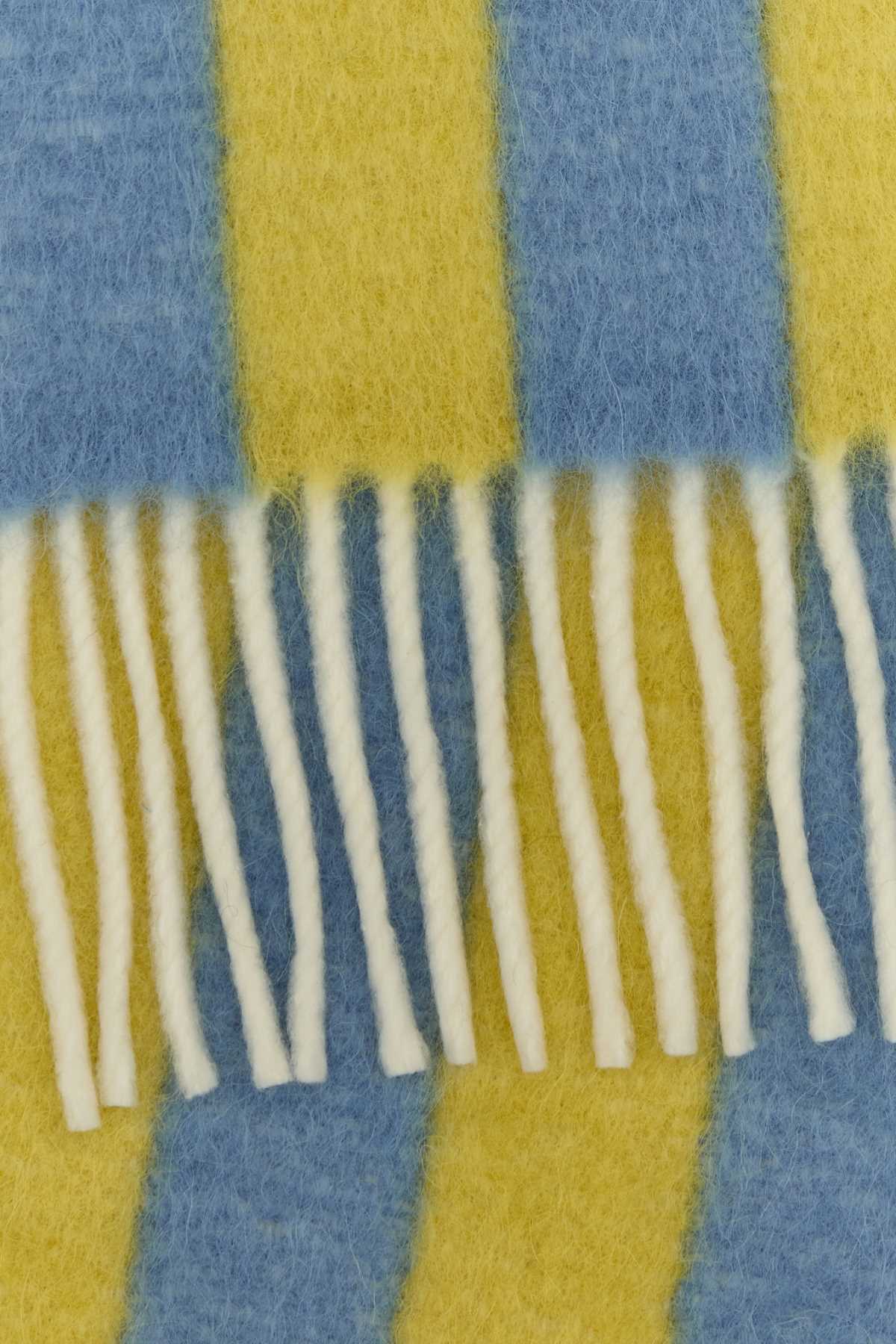 Marni Wool Blend Scarf With Embroidered Edges In Bluelilac