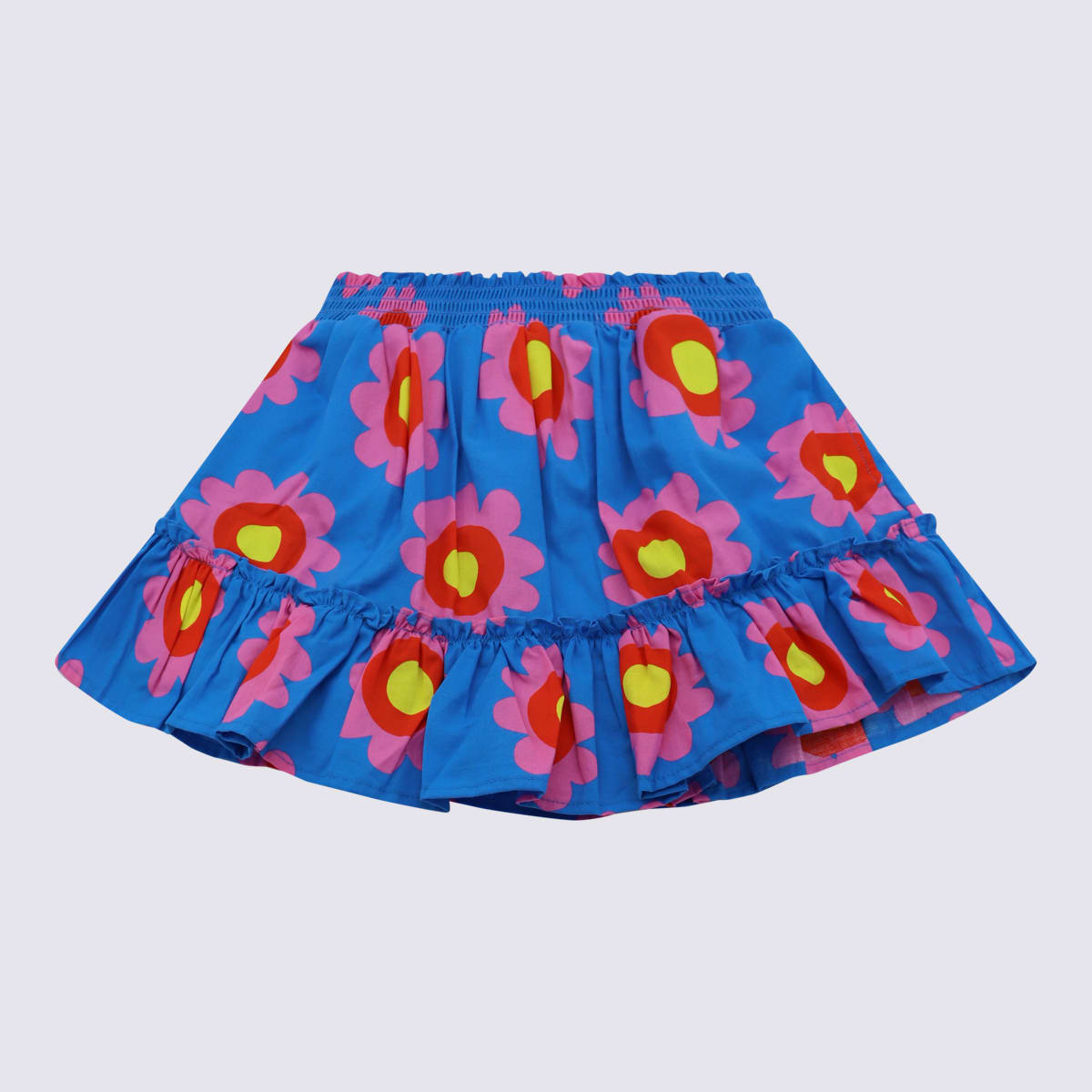 Shop Stella Mccartney Blue Cotton Skirt In Multicolour
