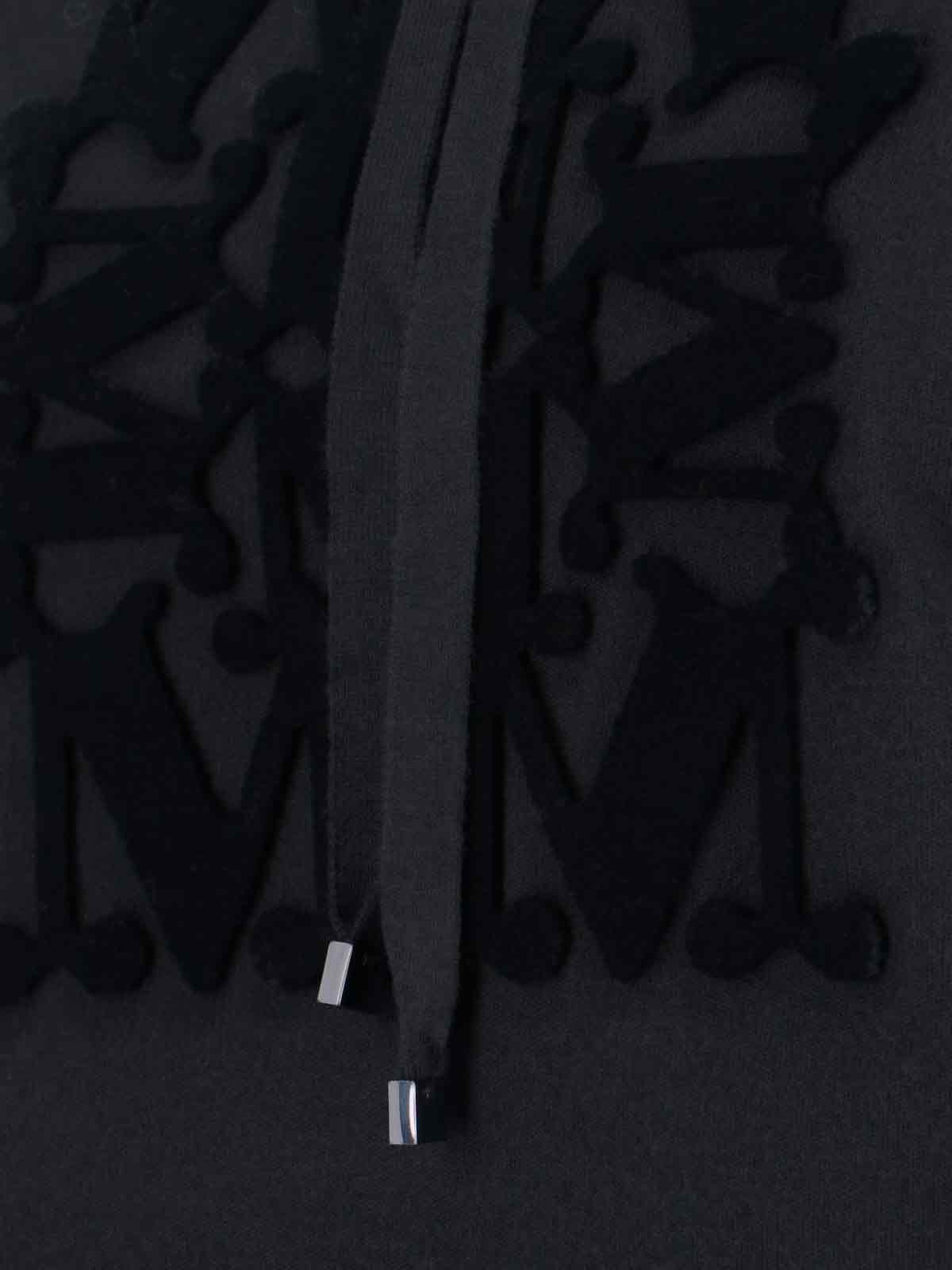 Max Mara Virgin Wool Hoodie In Black