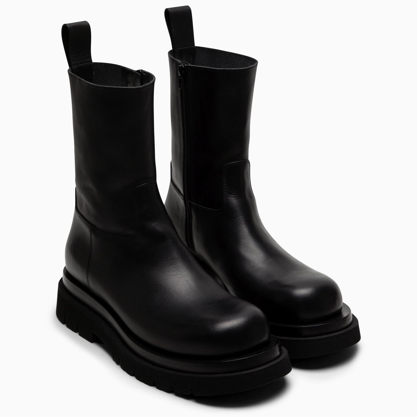 Shop Bottega Veneta Lug Black Leather Boot