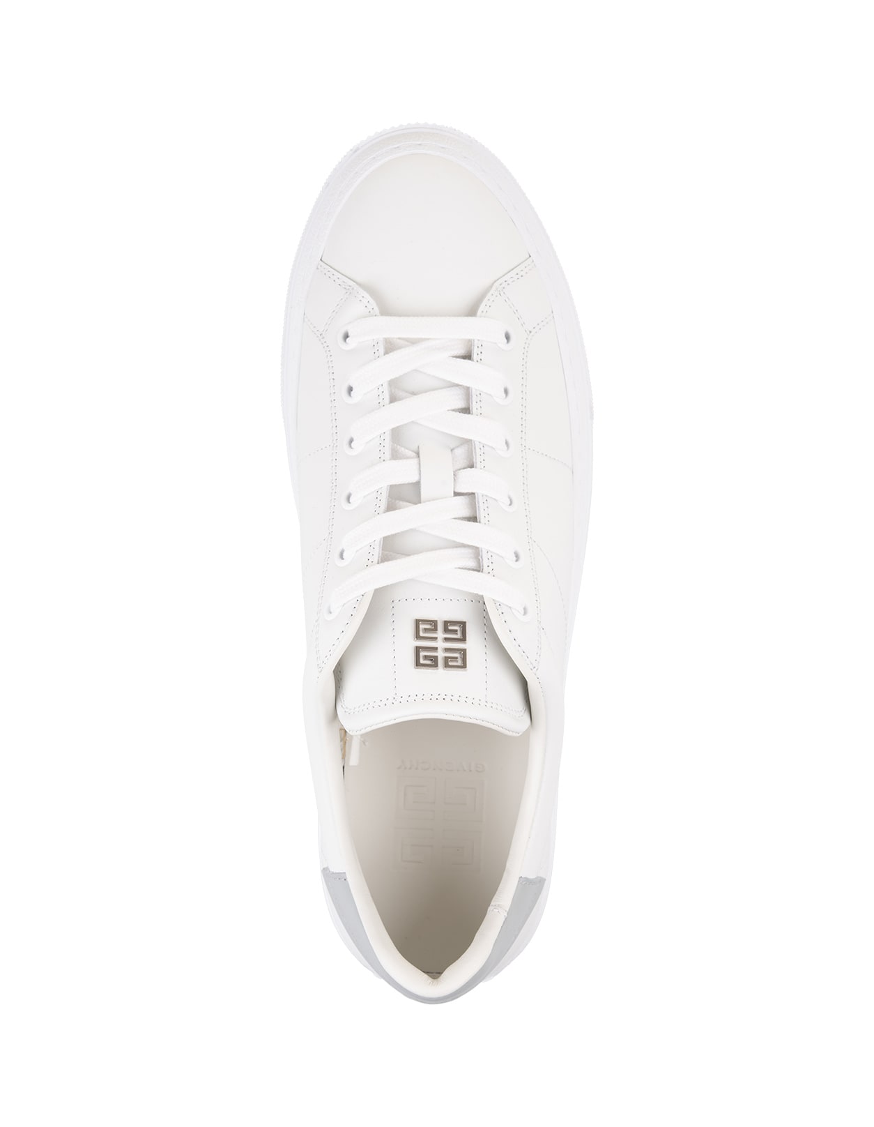 Shop Givenchy White/grey Leather City Sport Sneakers