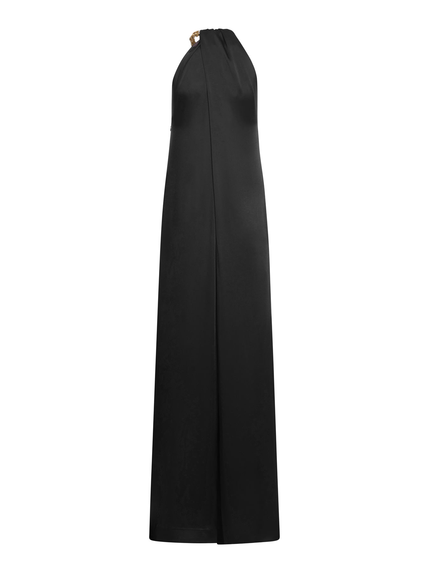 Shop Stella Mccartney Chain Halterneck Sleeveless Maxi Dress In Black