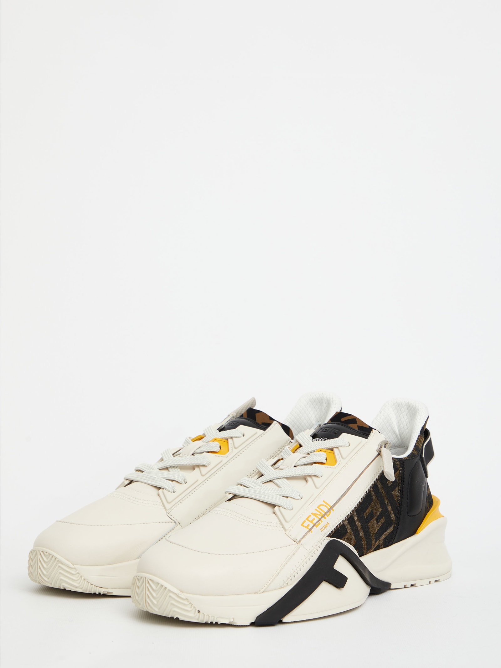 Shop Fendi Flow Sneakers In White