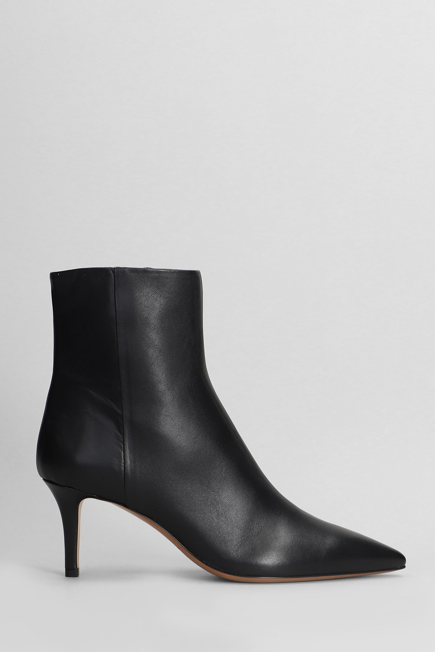 FABIO RUSCONI HIGH HEELS ANKLE BOOTS IN BLACK LEATHER 