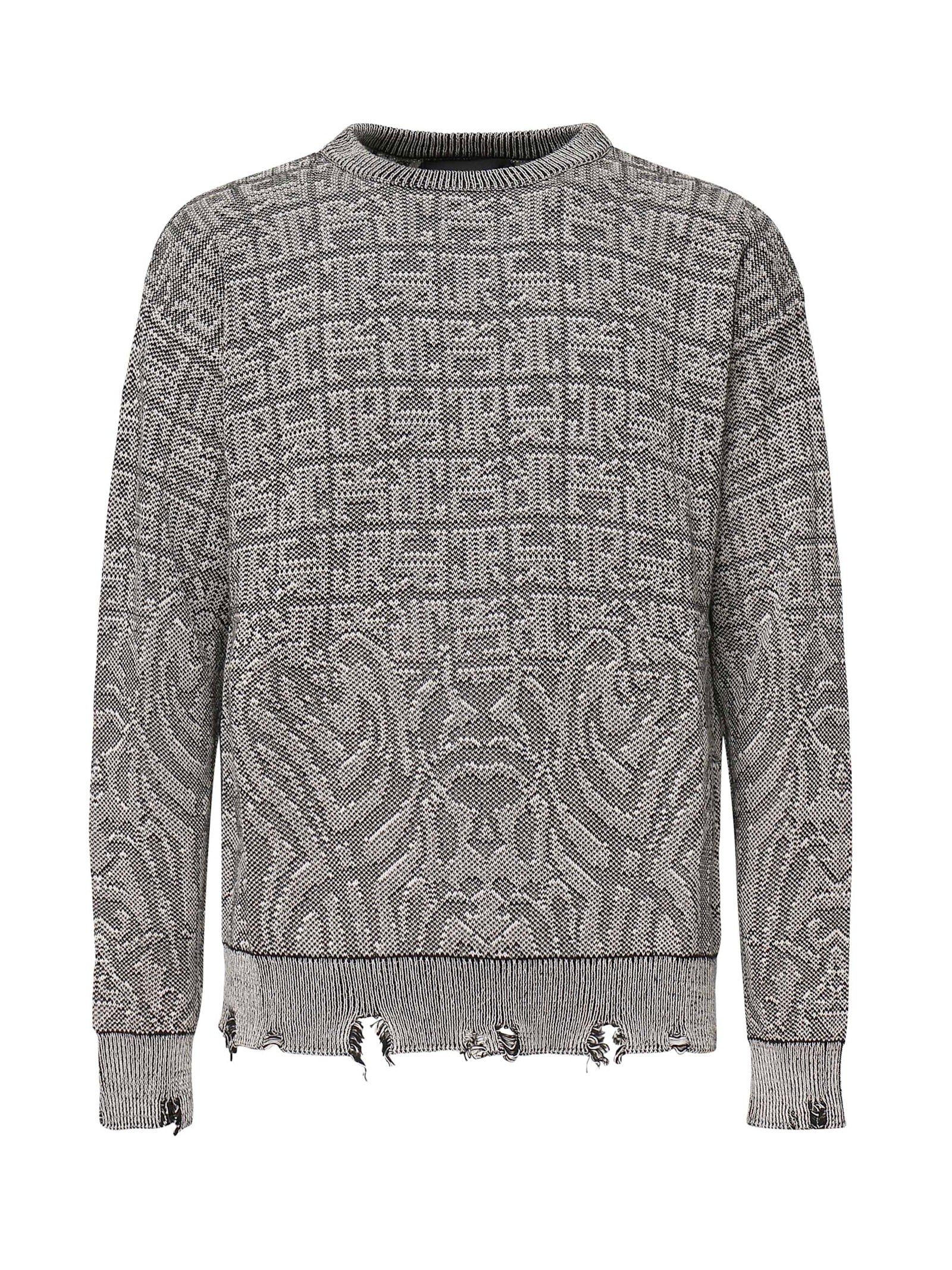 Grey Sweater With Integrated Logo