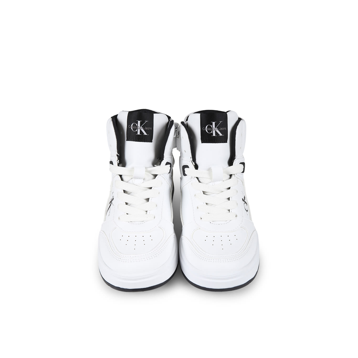 Calvin Klein White Sneakers For Kids With Logo In White