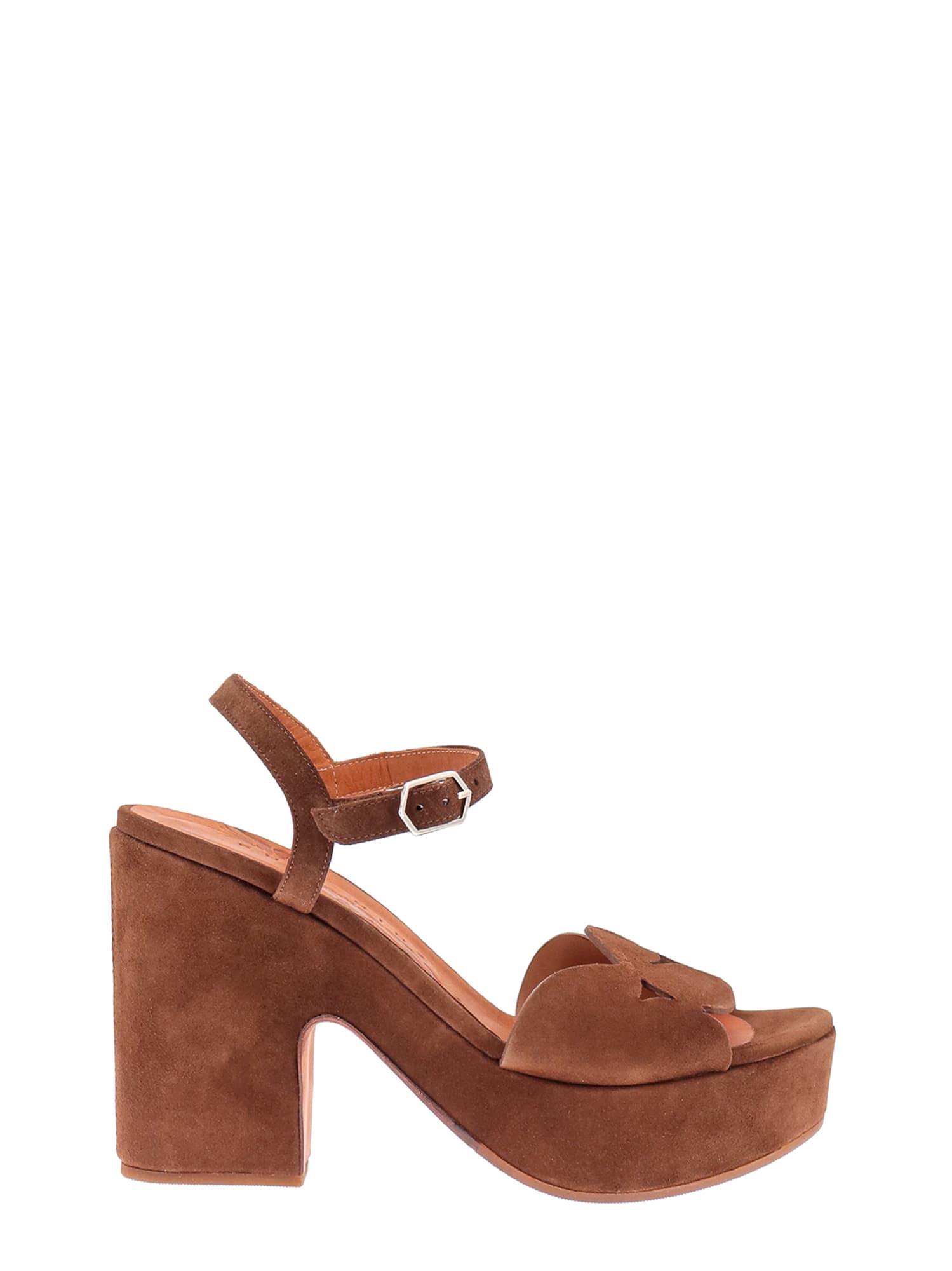 Chie Mihara Cut-out 110 Mm Suede Platform Sandals In Brown