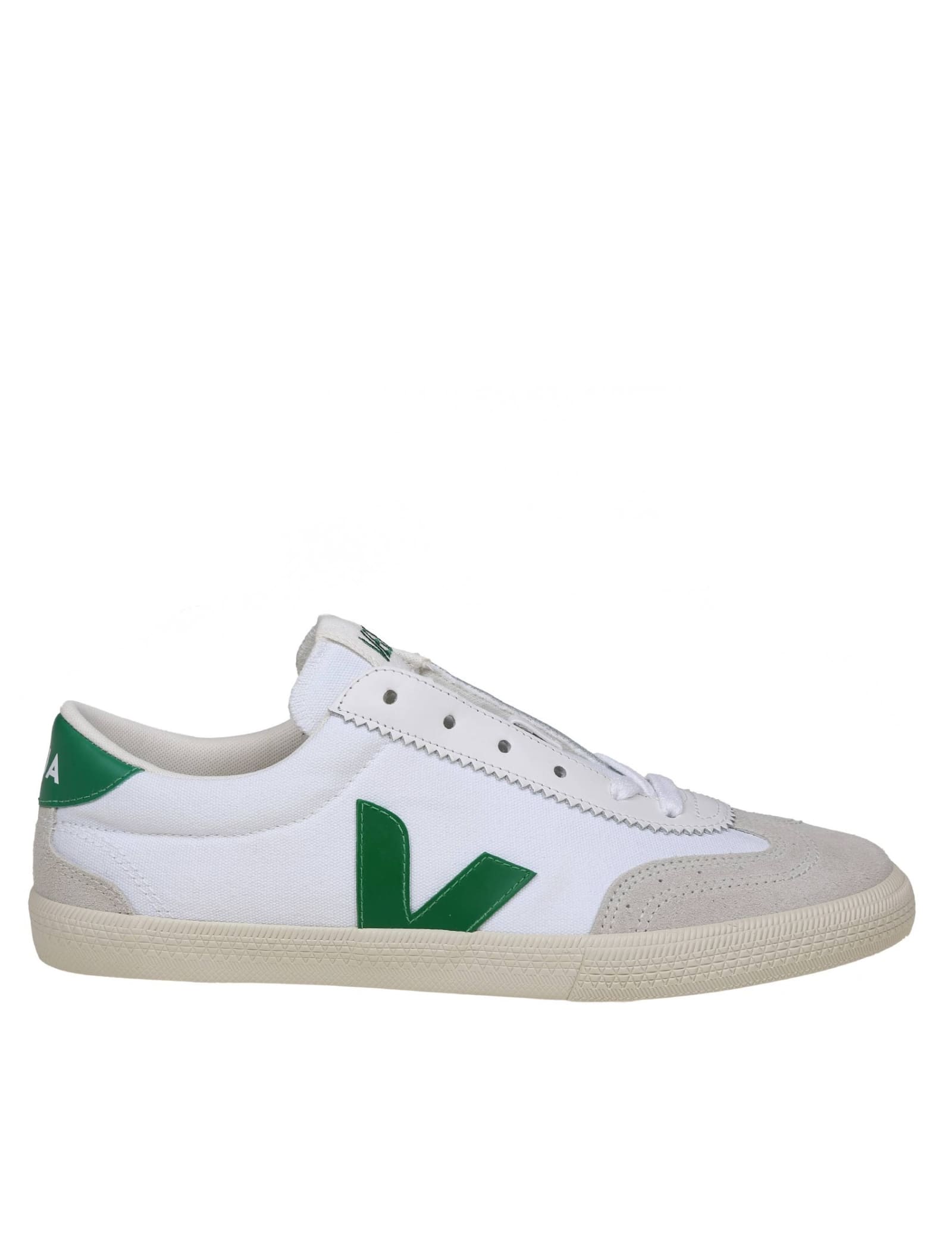 Veja Volley Sneakers In Canvas Color White/green