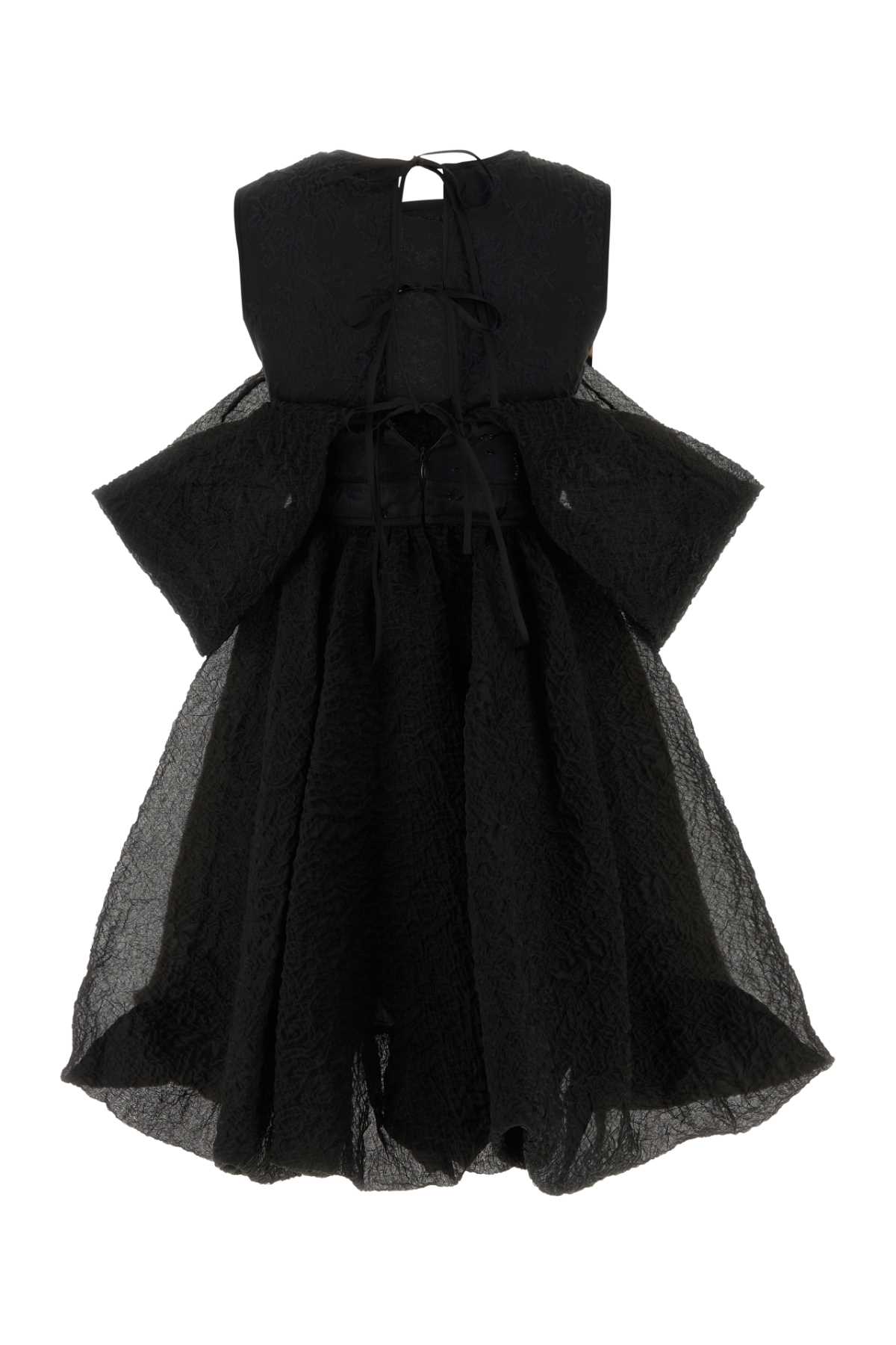 Shop Cecilie Bahnsen Black Cotton Blend Mini Dress