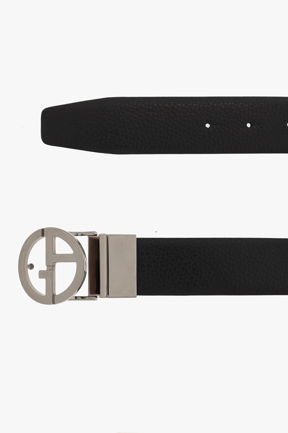 Shop Giorgio Armani Belt With Logo In Black