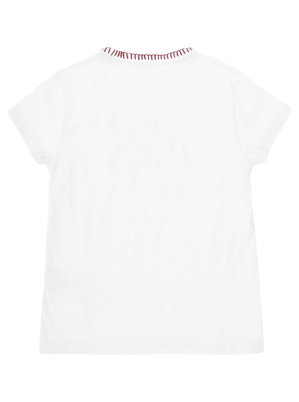 Shop Golden Goose Journey/ Girls T-shirt/ Cotton Jersey With Golden And Neck Embroidery Include Il Codice Gyp01390 P00 In White